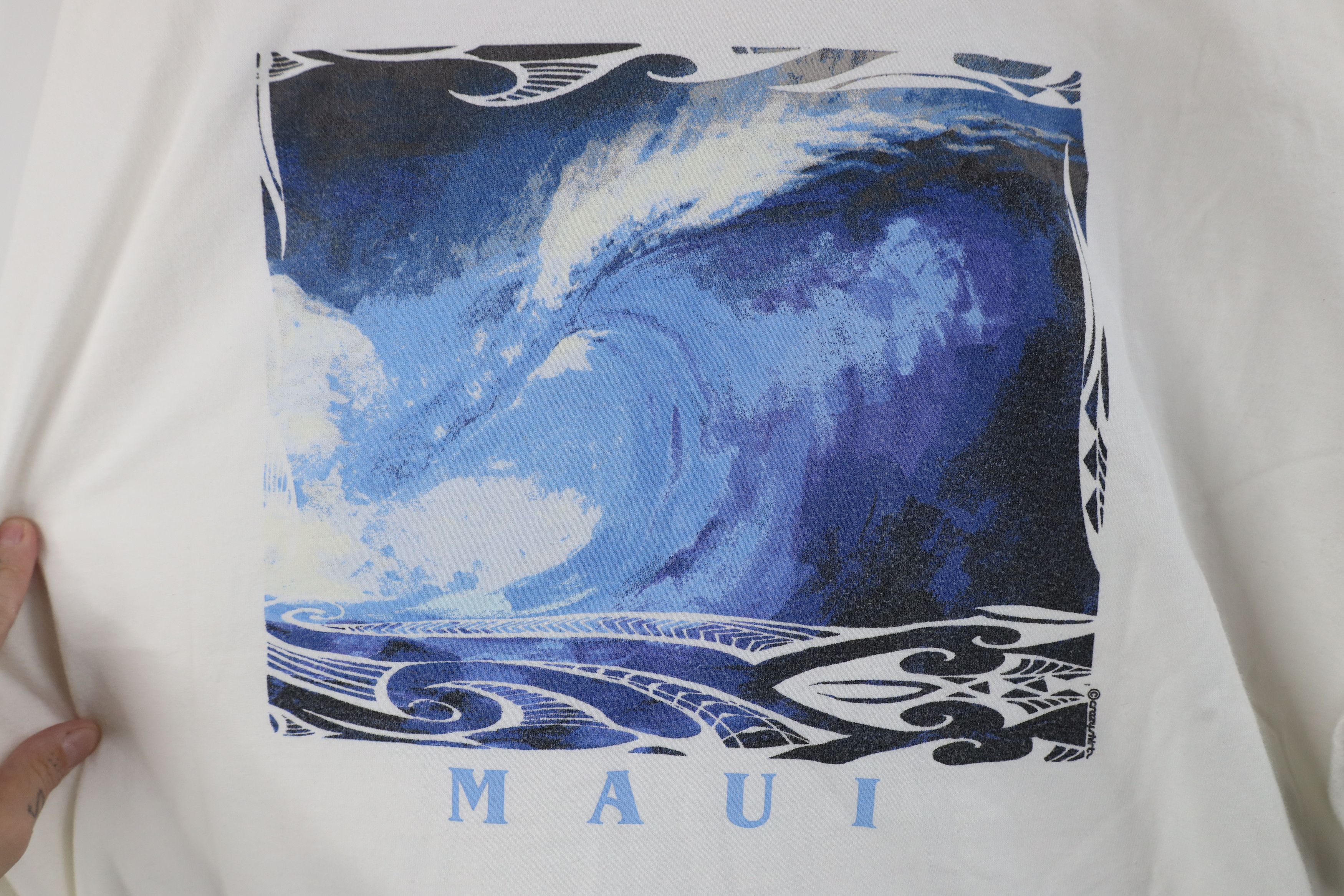 Vintage Vintage Y2K Streetwear Maui Hawaii Surf Wave T-Shirt White Size US XL / EU 56 / 4 - 12 Thumbnail