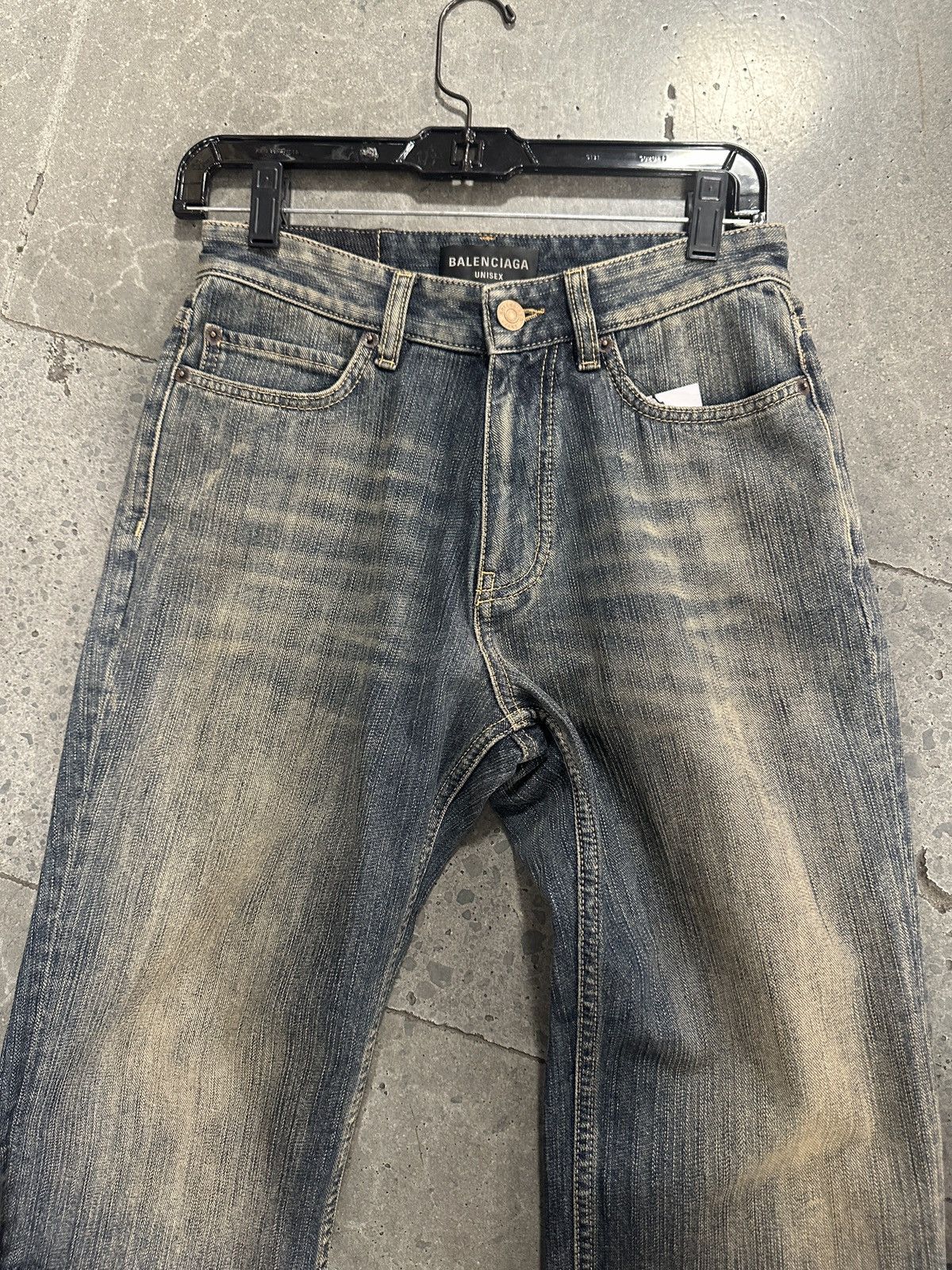 image of Balenciaga Mud Wash Cut Off Distressed Denim Shorts in Black, Men's (Size 31)