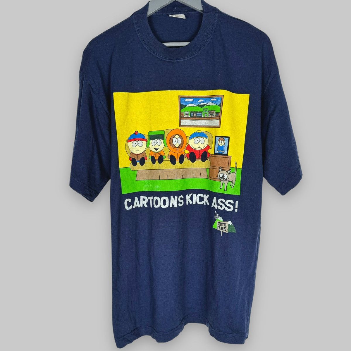 Vintage Vintage 90s South Park ‘Cartoons Kick Ass’ Promo T Shirt Size US L / EU 52-54 / 3 - 1 Thumbnail