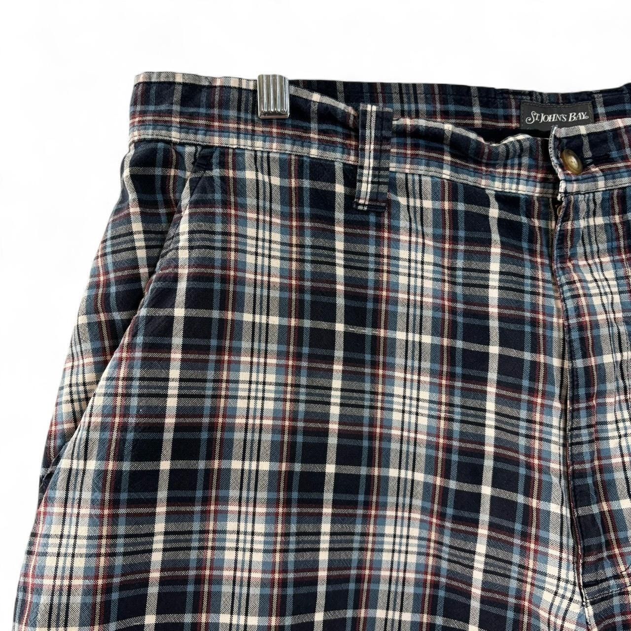 St. Johns Bay × Vintage Vintage 90s Plaid Baggy Shorts Size US 37 - 2 Thumbnail