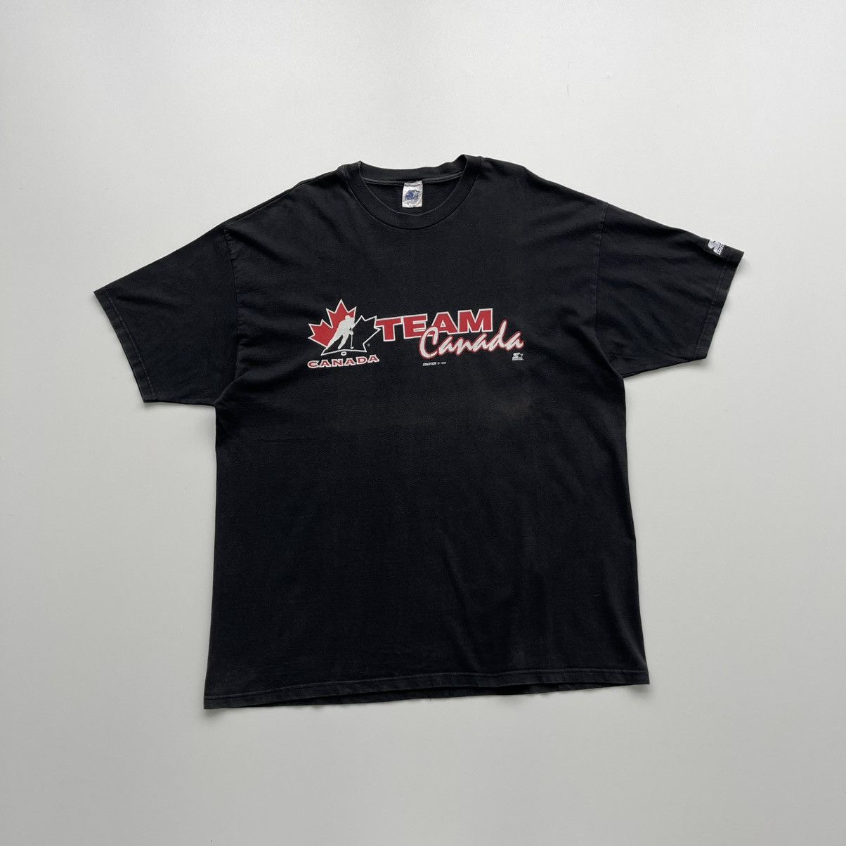 NHL × Starter × Vintage Starter Canada Team NHL 1999 Vintage T-Shirt Black 90’s Rare Size US XL / EU 56 / 4 - 1 Thumbnail