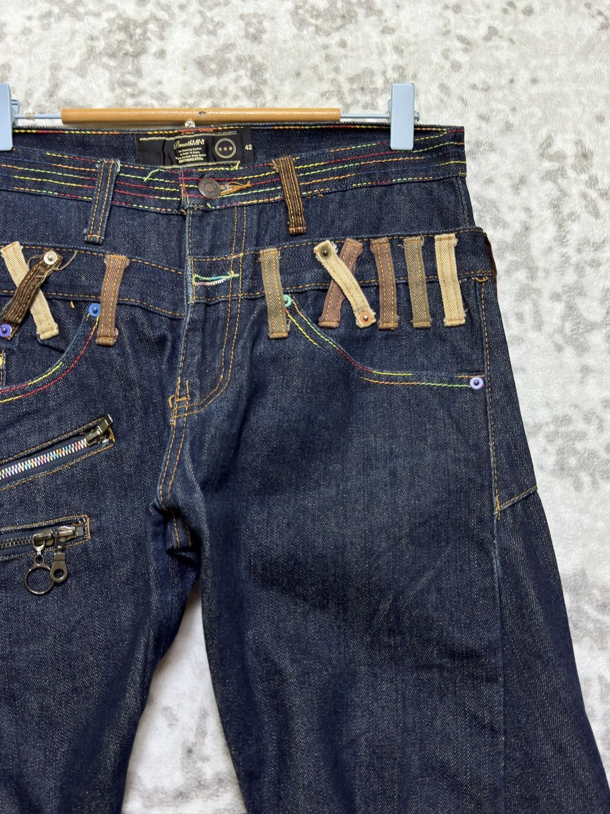 If Six Was Nine Japanese Archive BreathMINt Double Waist Punk Denim Pants Size US 31 - 5 Thumbnail