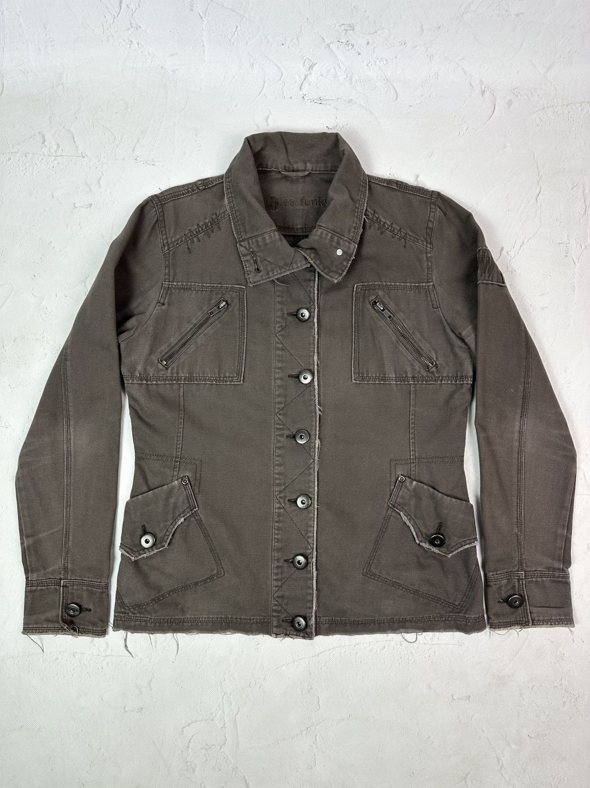 Vintage Vintage Washed Brown Multi pocket Jacket Size XL / US 12-14 / IT 48-50 - 1 Thumbnail