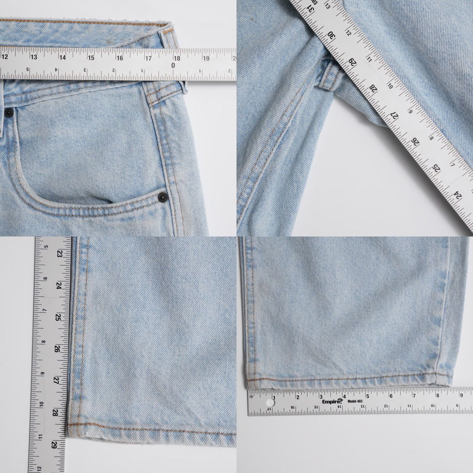 Empyre VINTAGE Empyre Jeans Mens 34 Light Wash Blue Straight Denim 90s Skater Relaxed Fit Belted High Rise Mens Size US 34 / EU 50 - 8 Thumbnail