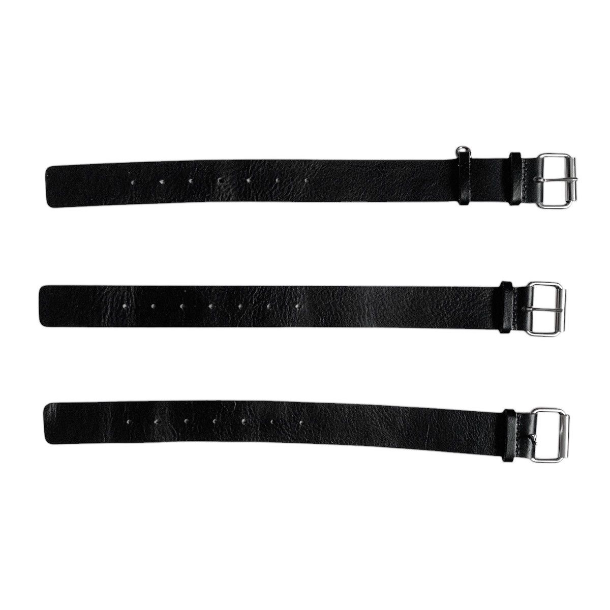 Japanese Brand 🧿demeulemeester’s leather belt with 3 silver-tone buckles Size ONE SIZE - 2 Thumbnail