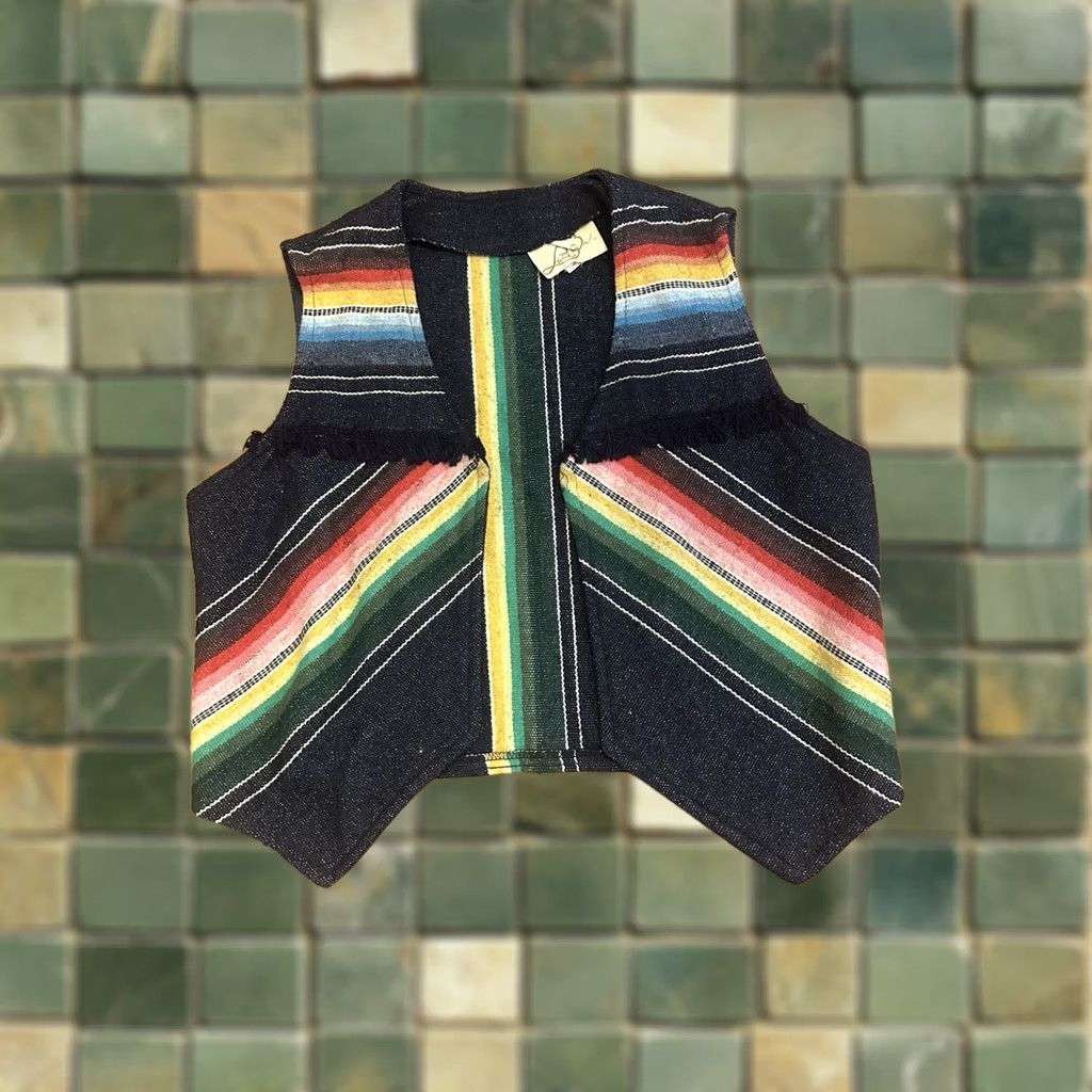 Rainbow VINTAGE Latch On Wool Vest Rainbow Women’s Small 70s Size S / US 4 / IT 40 - 1 Thumbnail