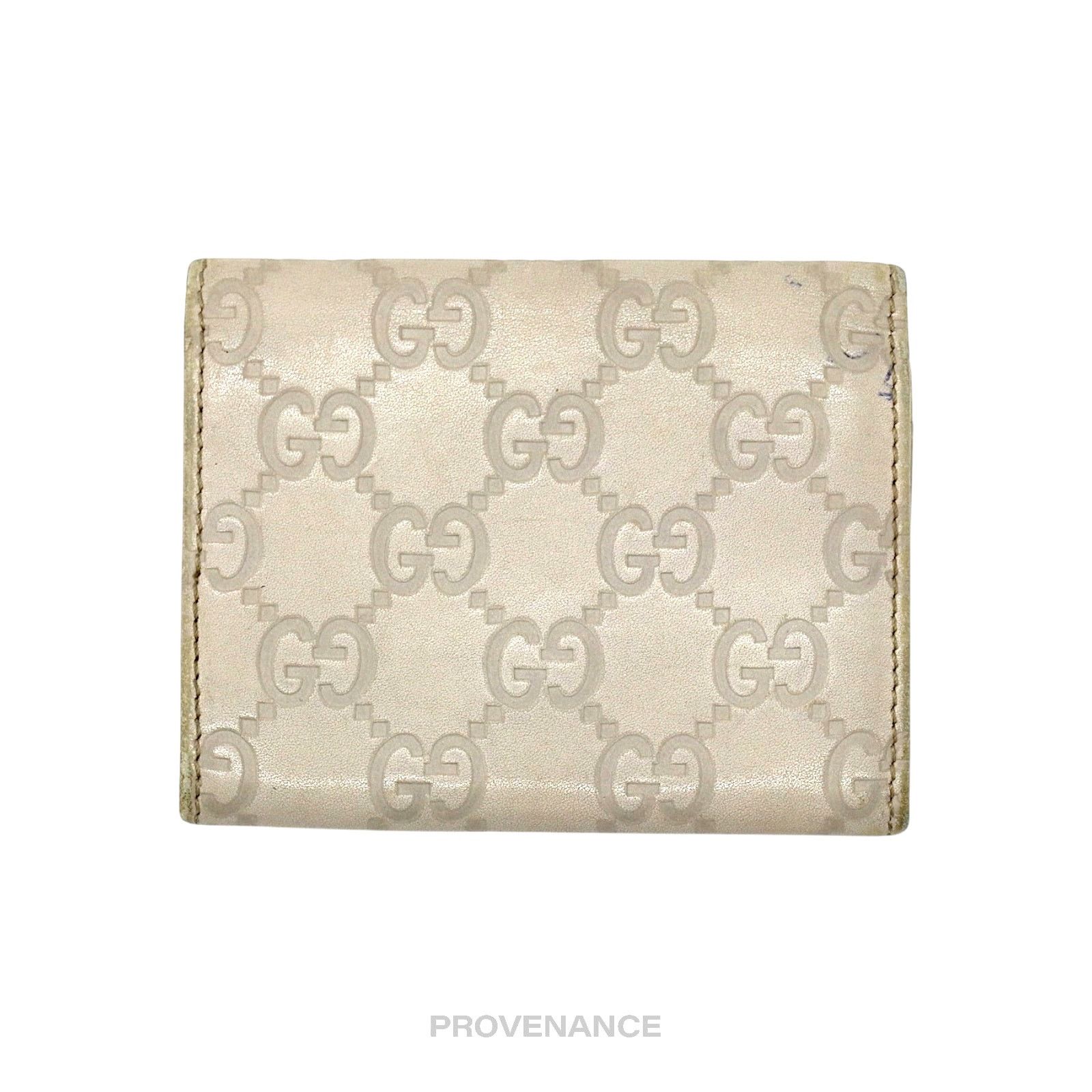 Gucci 🔴 Gucci Card Wallet - Chalk Guccissima Leather Size ONE SIZE - 2 Thumbnail