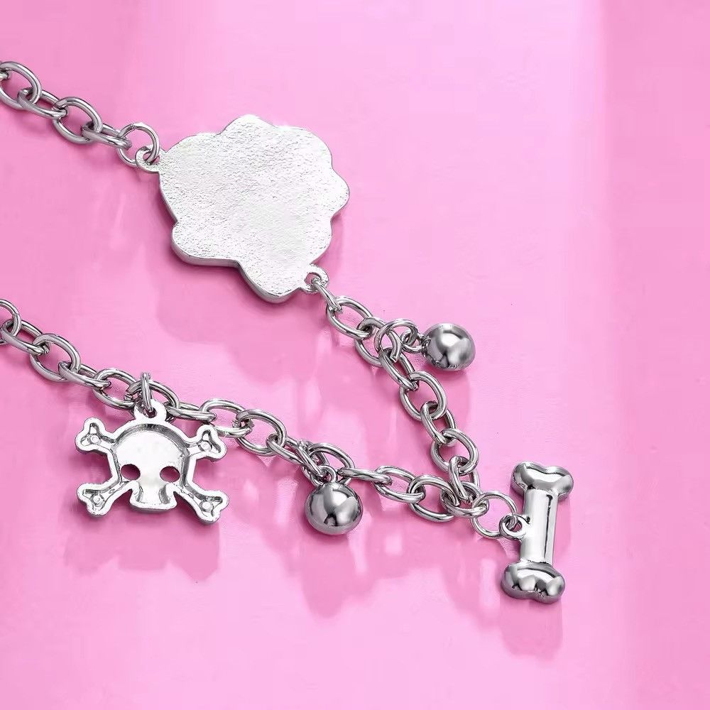 Japanese Brand × Vintage Pink Halloween Skeleton Charm Bracelet Size ONE SIZE - 5 Thumbnail