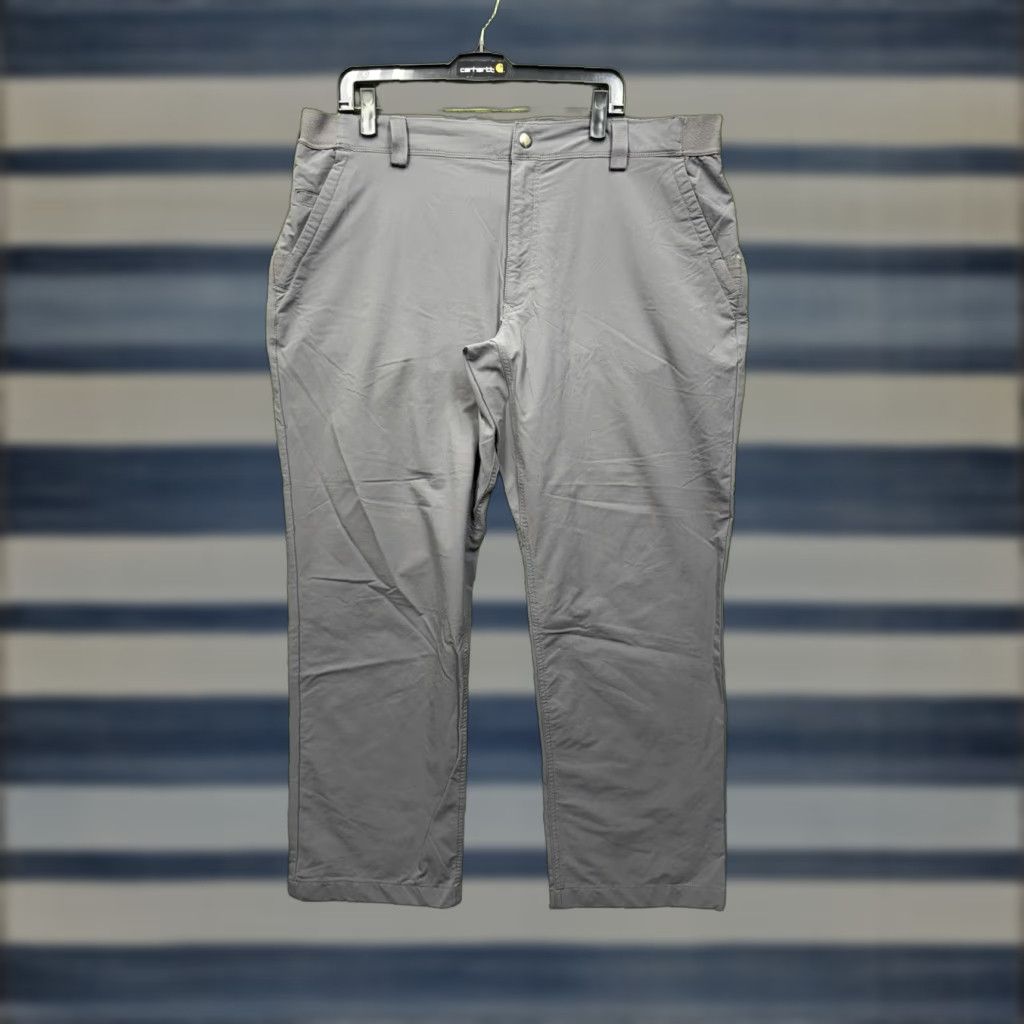 Vintage Duluth Trading Work Pants Mens 40x30 Gray Solid Chino Mid Rise Elastic Waist Pockets Size US 40 / EU 56 - 1 Thumbnail