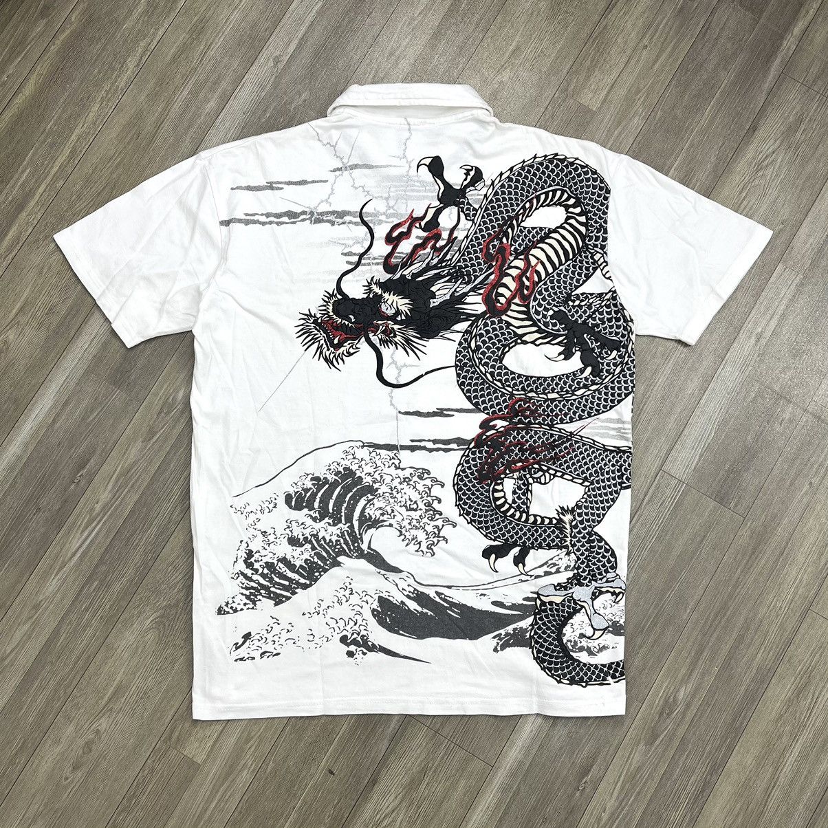 Japanese Brand Cute All Sukajan Dragon Sakura Polo Shirt Size US L / EU 52-54 / 3 - 1 Thumbnail