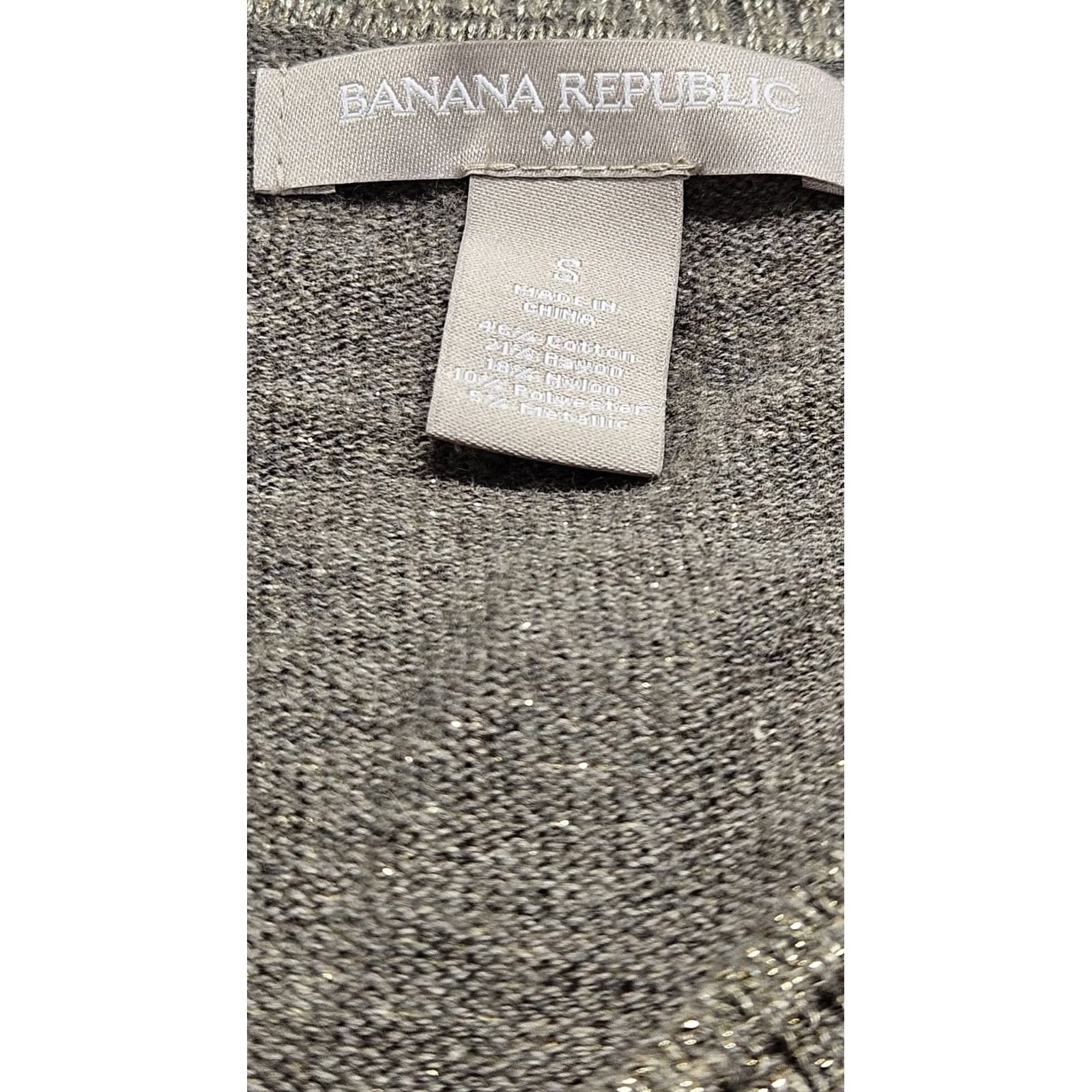 Banana Republic VINTAGE Banana Republic Cardigan Women’s Small Metallic Taupe Button Front Size S / US 4 / IT 40 - 5 Thumbnail