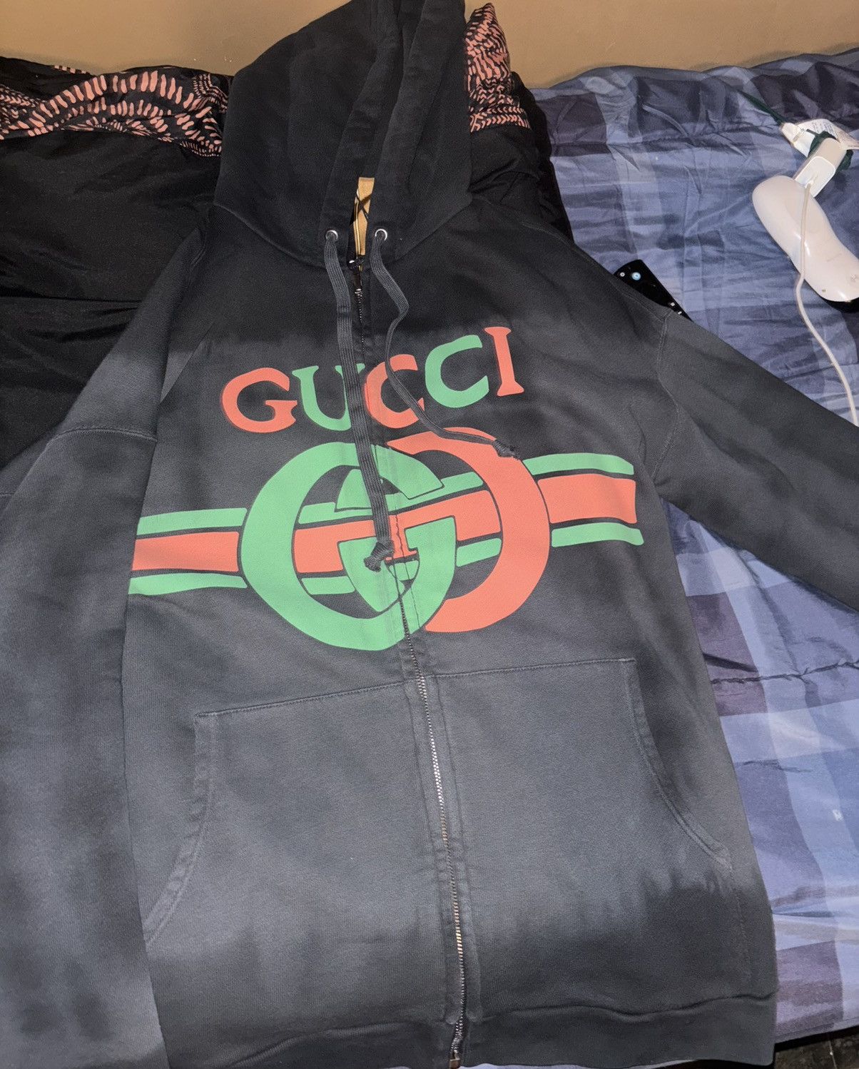 image of Gucci “Reversible” Zip Up Jacket in Black, Men's (Size Small)