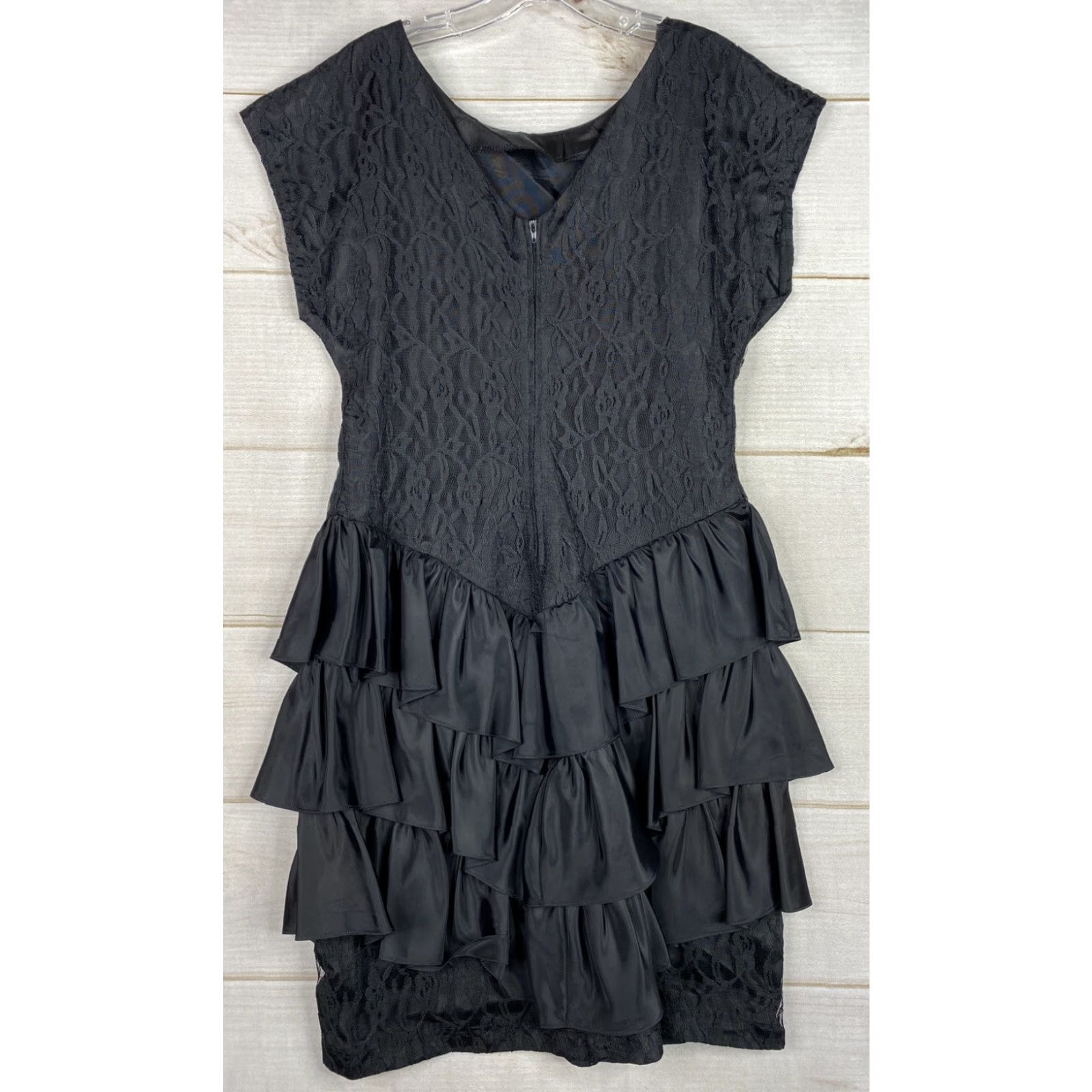 Vintage VINTAGE Jackie O! Dress Womens Jr Sz 13 Black Lace Cocktail Shirt Dress Decade Unknown Art Deco Vintage Womens 13 Black Lace Dress Jackie O! Size XL / US 12-14 / IT 48-50 - 7 Thumbnail