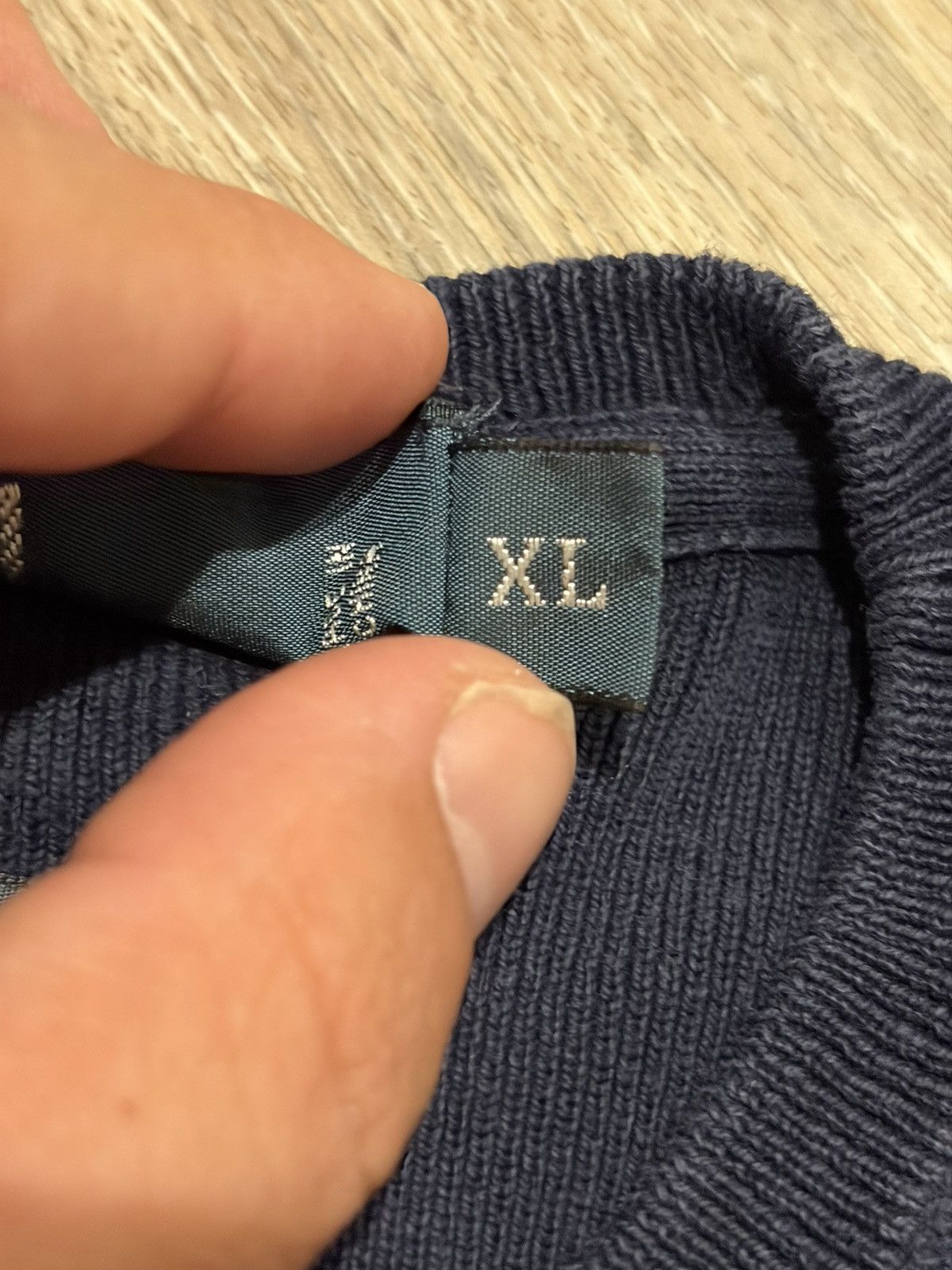 Polo Ralph Lauren Polo by Ralph Lauren Navy Blue Cotton V-Neck Sweatshirt XL Size US XL / EU 56 / 4 - 4 Thumbnail