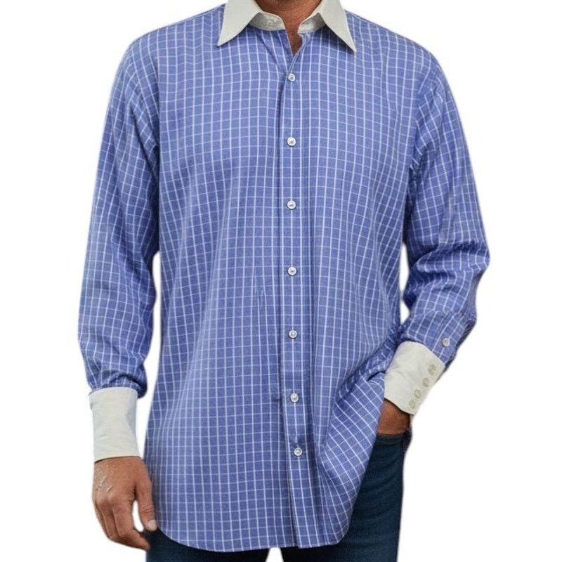 Vintage Frank Rostron England Shirt Contrast Collar Four-button Cuff Size US XL / EU 56 / 4 - 1 Thumbnail
