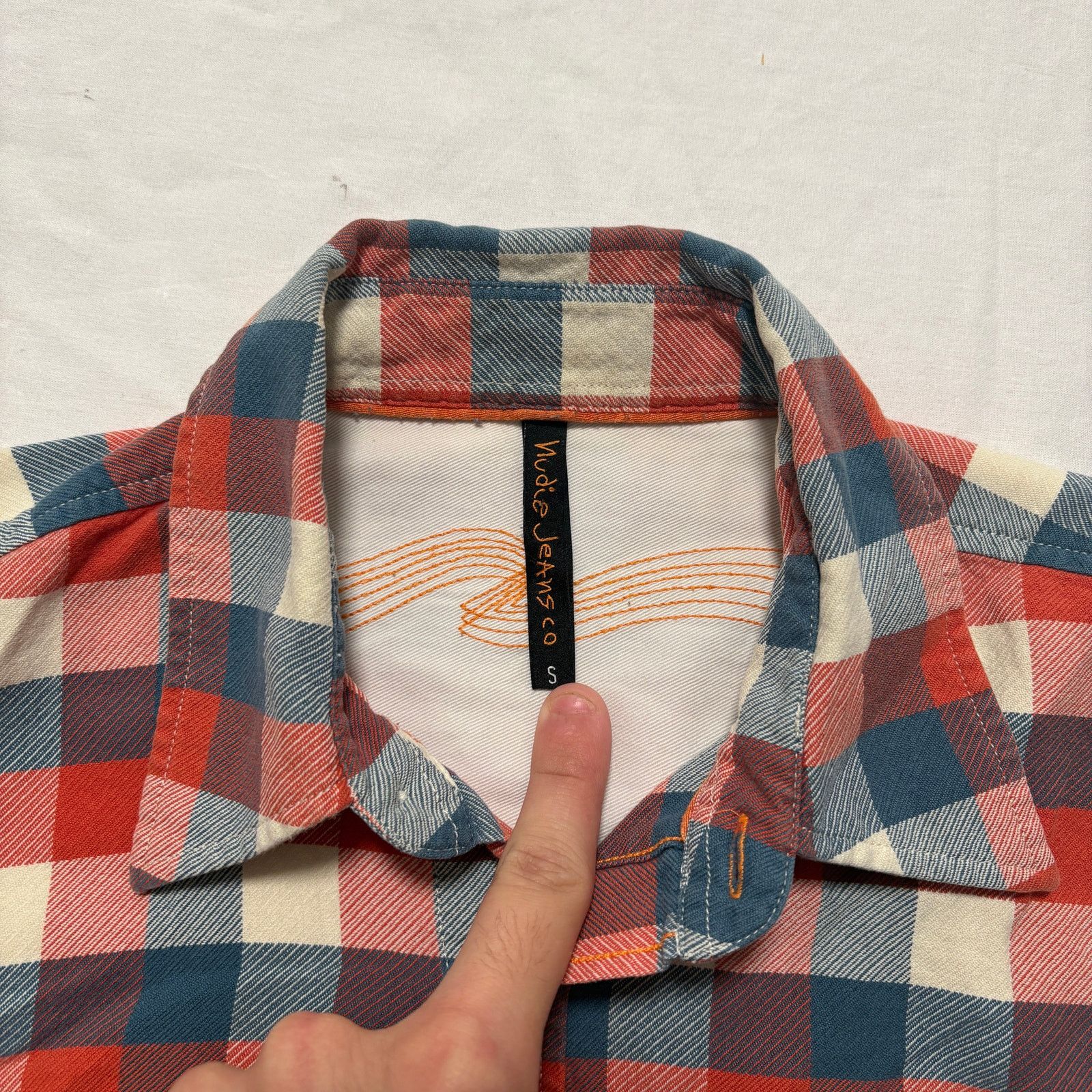Nudie Jeans Nudie Jeans Co. Windowpane Plaid Button Up Shirt Blue Red S Size US S / EU 44-46 / 1 - 3 Thumbnail