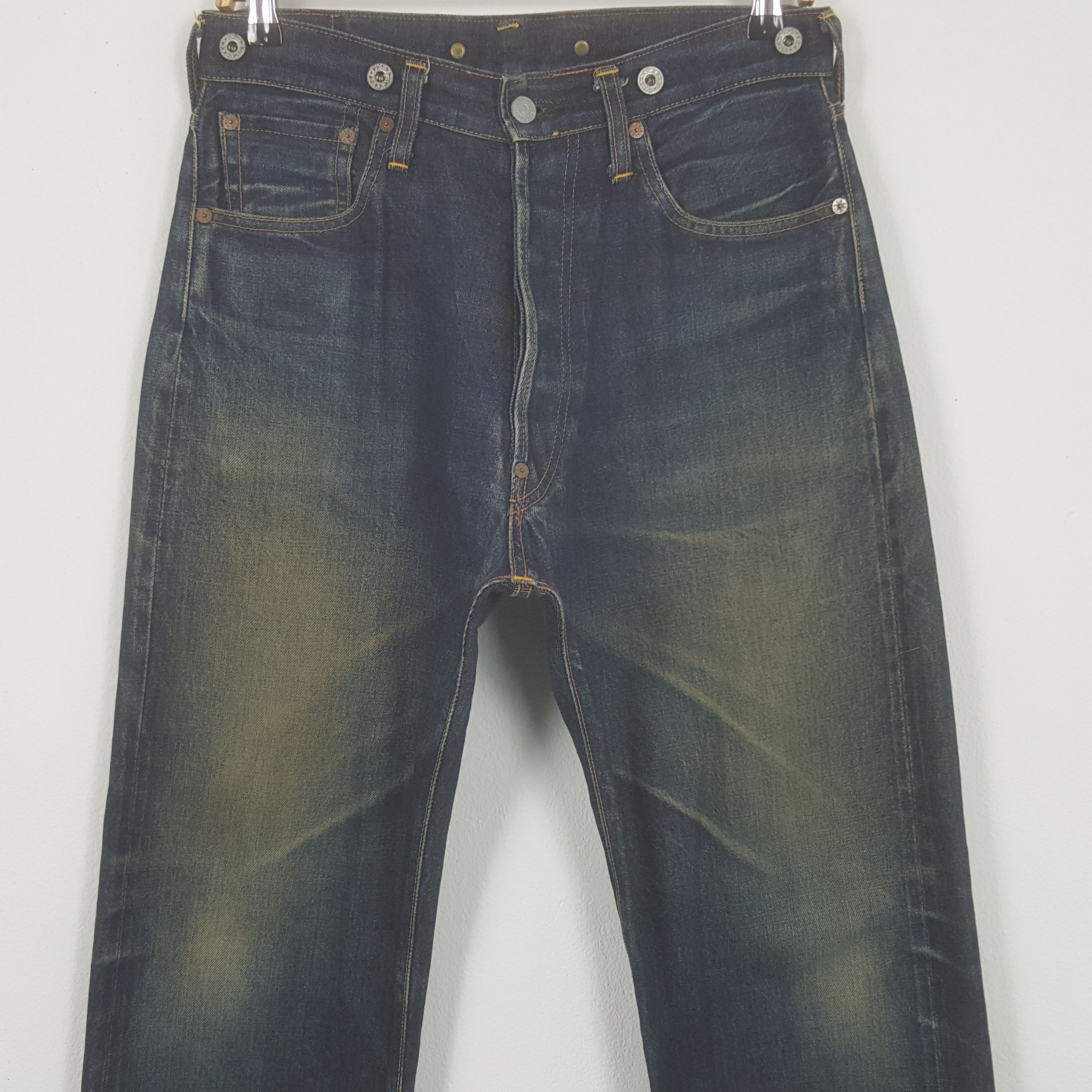 Japanese Brand Vintage Evis Japanese Brand Daicock Custom Art Denim Jeans Size US 31 - 5 Thumbnail