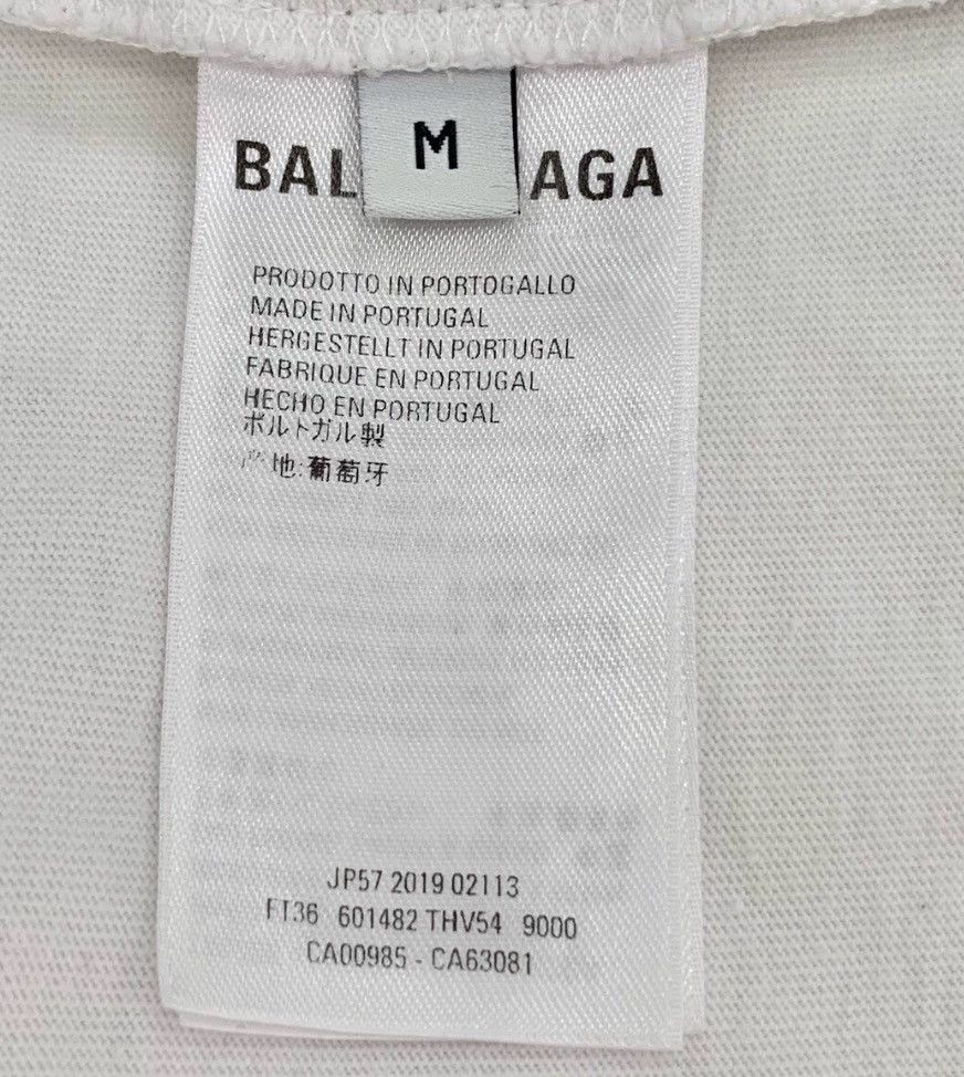 Balenciaga Balenciaga White logo embroidered round neck cotton short sl Size US M / EU 48-50 / 2 - 7 Thumbnail