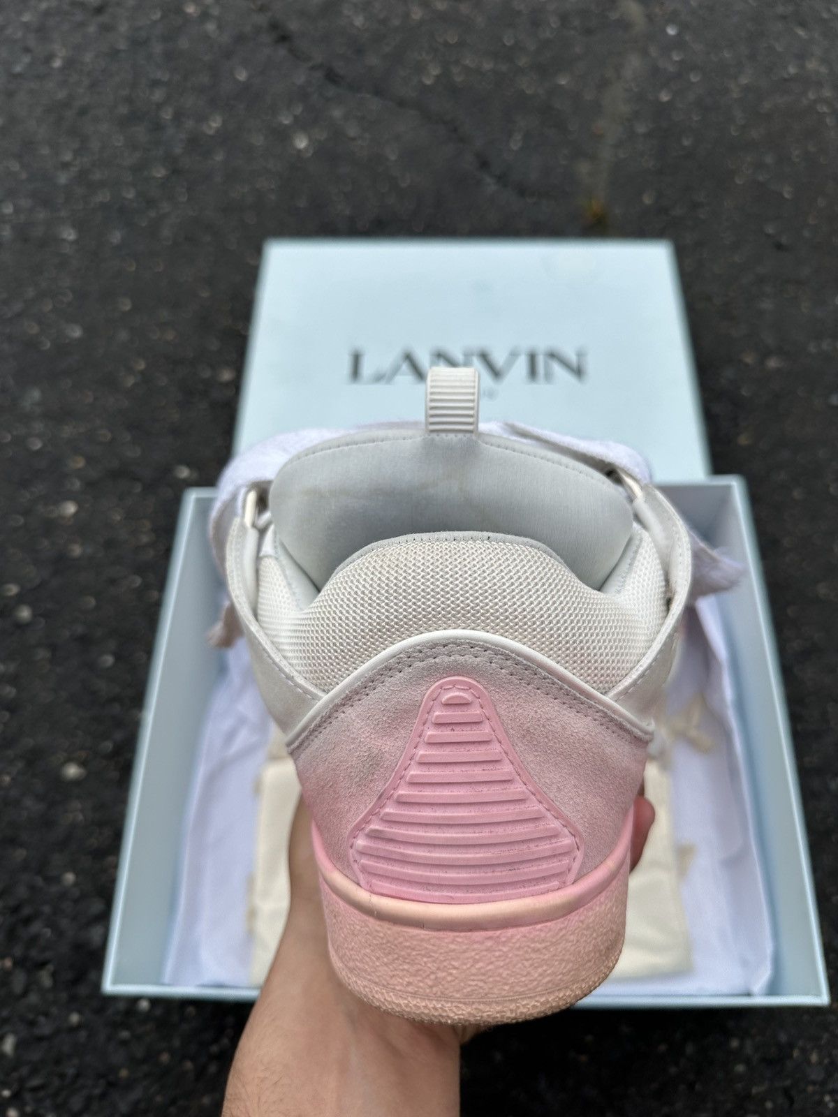 Lanvin Lanvin Curb Sneaker White/Pink Size US 9 / EU 42 - 4 Thumbnail