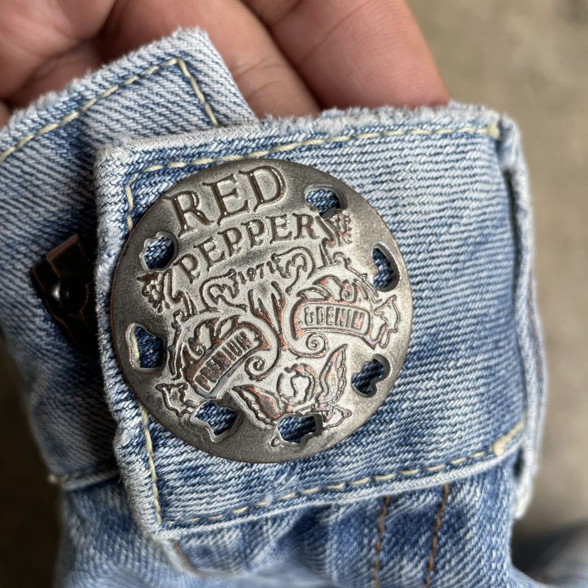 Japanese Brand 🔥🇯🇵Red Pepper Stoned Washed Ripped Distress Denim Jeans Size US 34 / EU 50 - 14 Thumbnail
