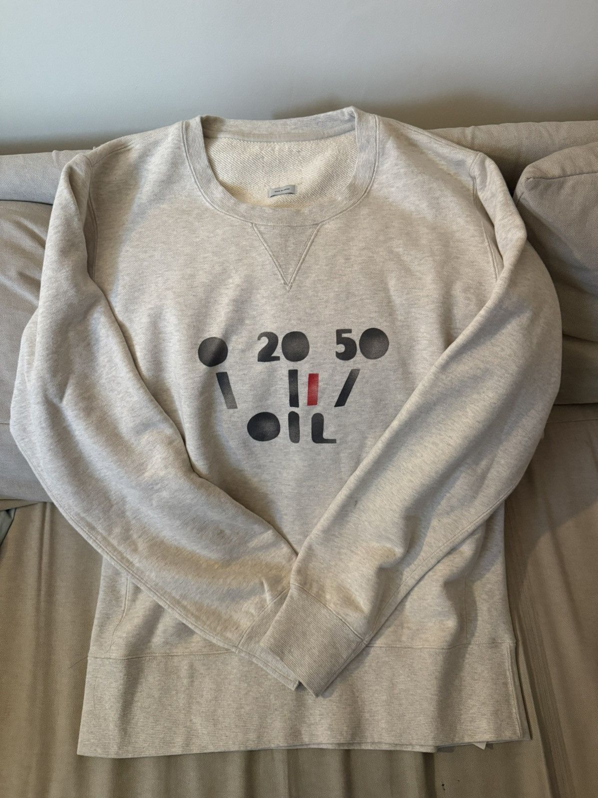 Visvim Gas Tank Crewneck Grey Oatmeal Size US XL / EU 56 / 4 - 1 Thumbnail