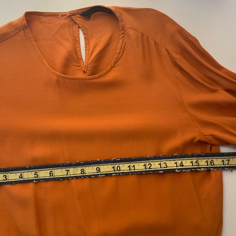 Zara Zara Woman Burnt Orange Tie-Front Top Size M / US 6-8 / IT 42-44 - 6 Thumbnail