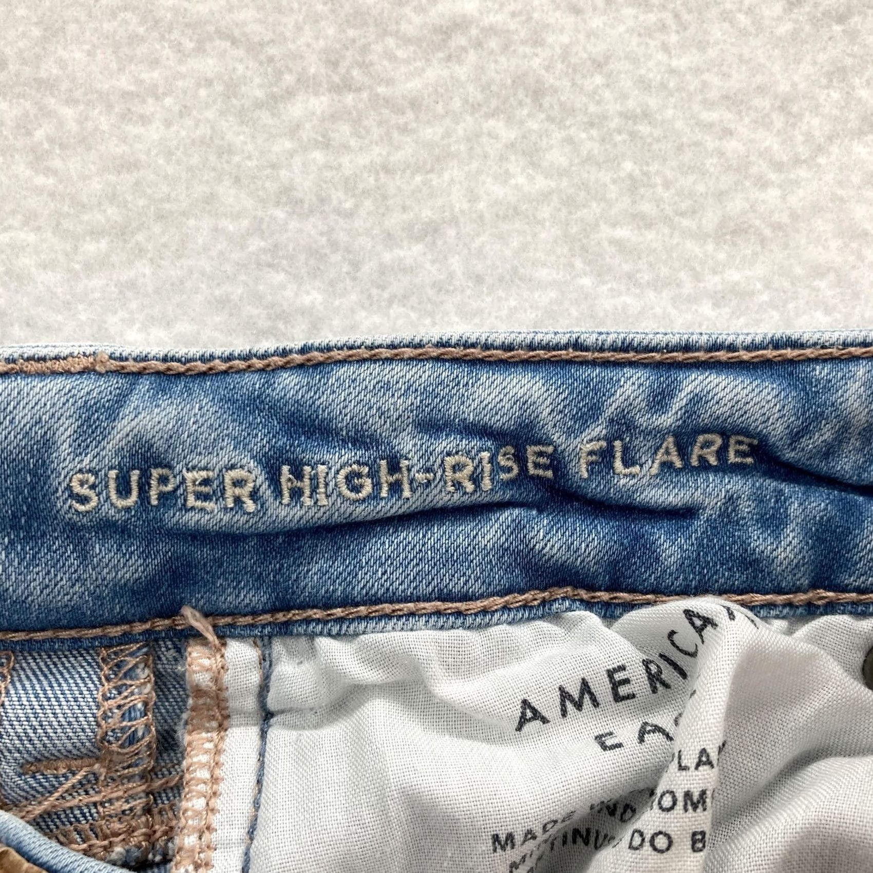 American Eagle Outfitters VINTAGE American Eagle Outfitters Jeans Womens 0 Flared Leg Blue High Rise 29in Stretch Distressed Womens Size 25" / US 0 / IT 36 - 6 Thumbnail