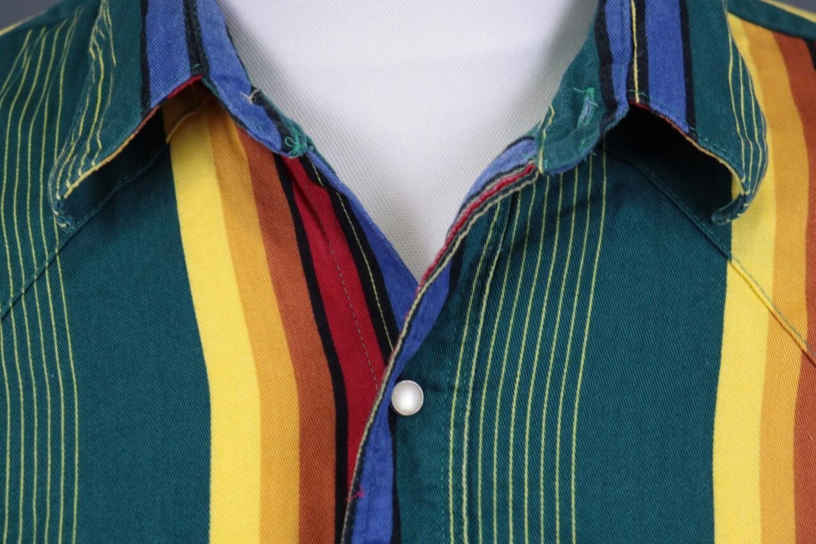 Wrangler Wrangler Multi Striped Collar Snap Front Western Shirt Size US M / EU 48-50 / 2 - 4 Thumbnail