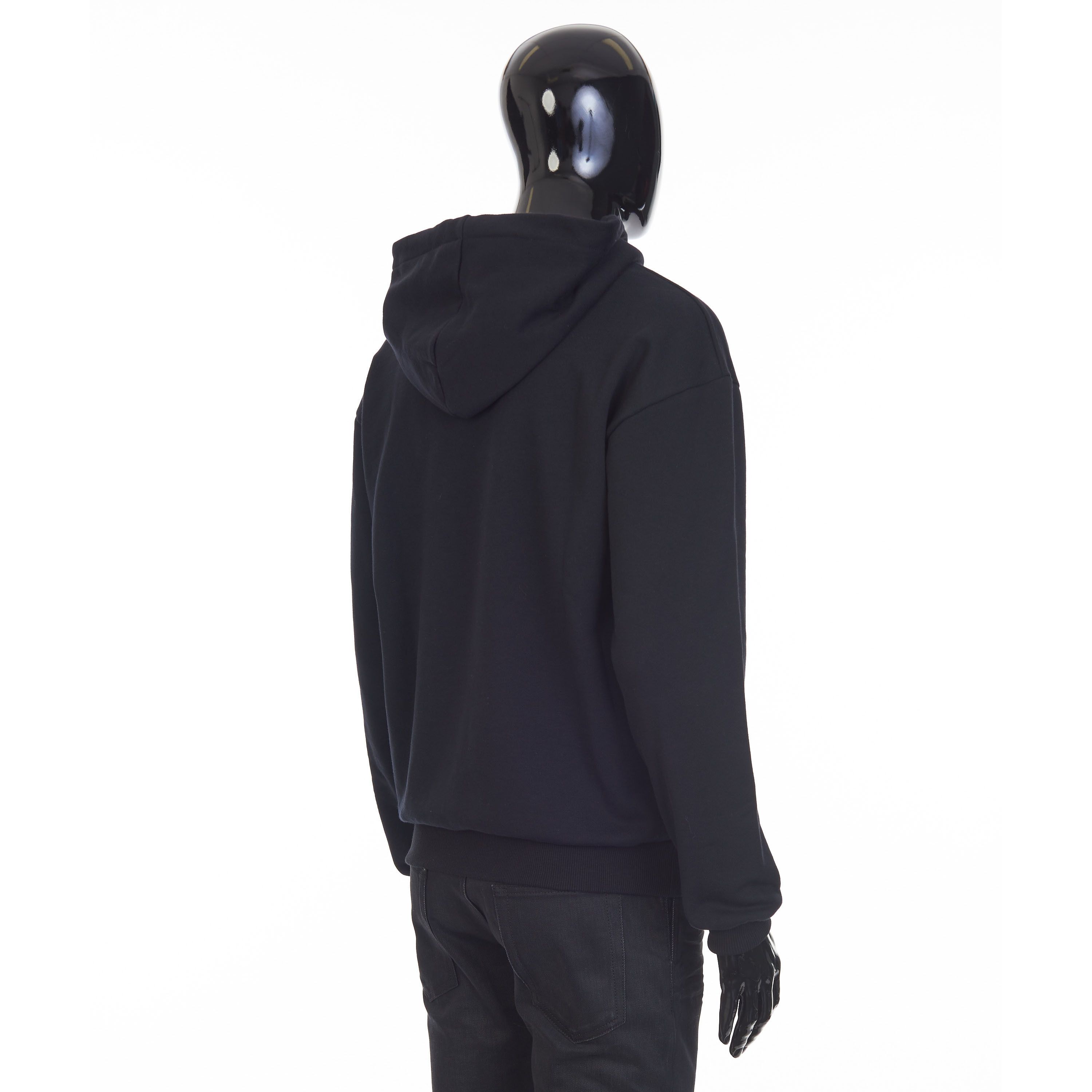 Celine Black Hoodie Sweatshirt - Flag Print, Rhinestone Embroidery Size US S / EU 44-46 / 1 - 6 Thumbnail