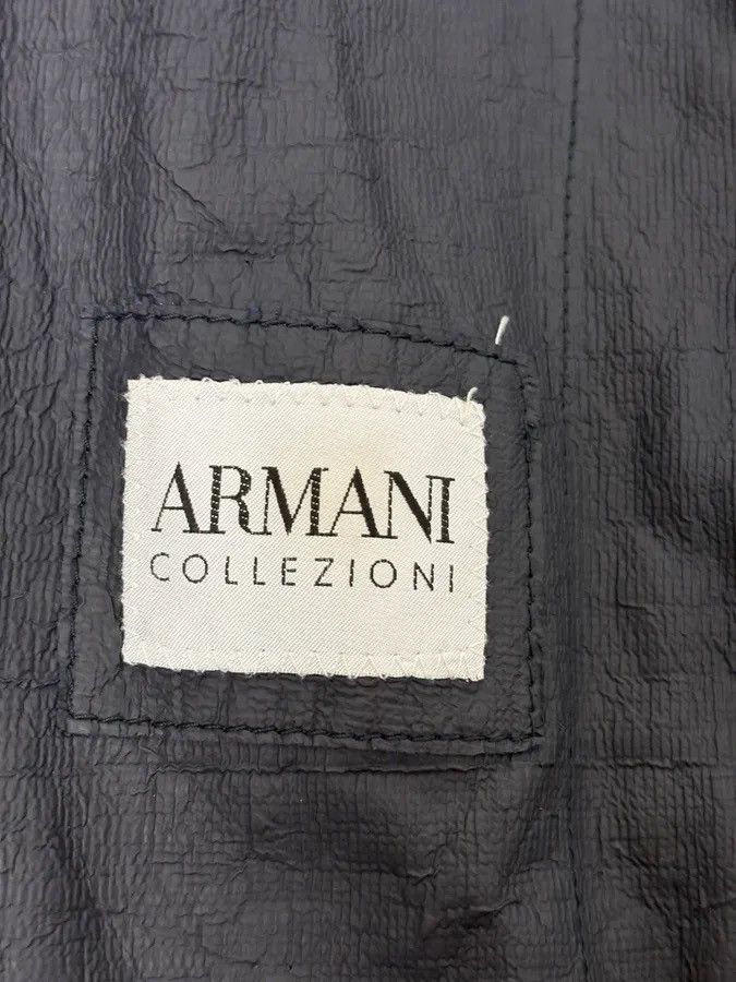 Armani Armani Collezioni Navy Waxed Coated Light Jacket Size US L / EU 52-54 / 3 - 12 Thumbnail