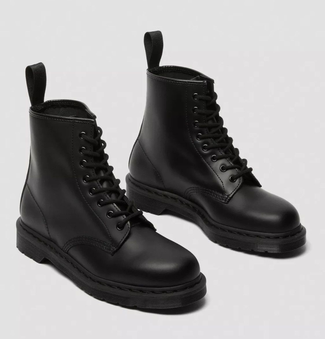 image of Dr Martens Originals 1460 Mono Smooth Leather Lace Up Shoes in Black, Men's (Size 8)