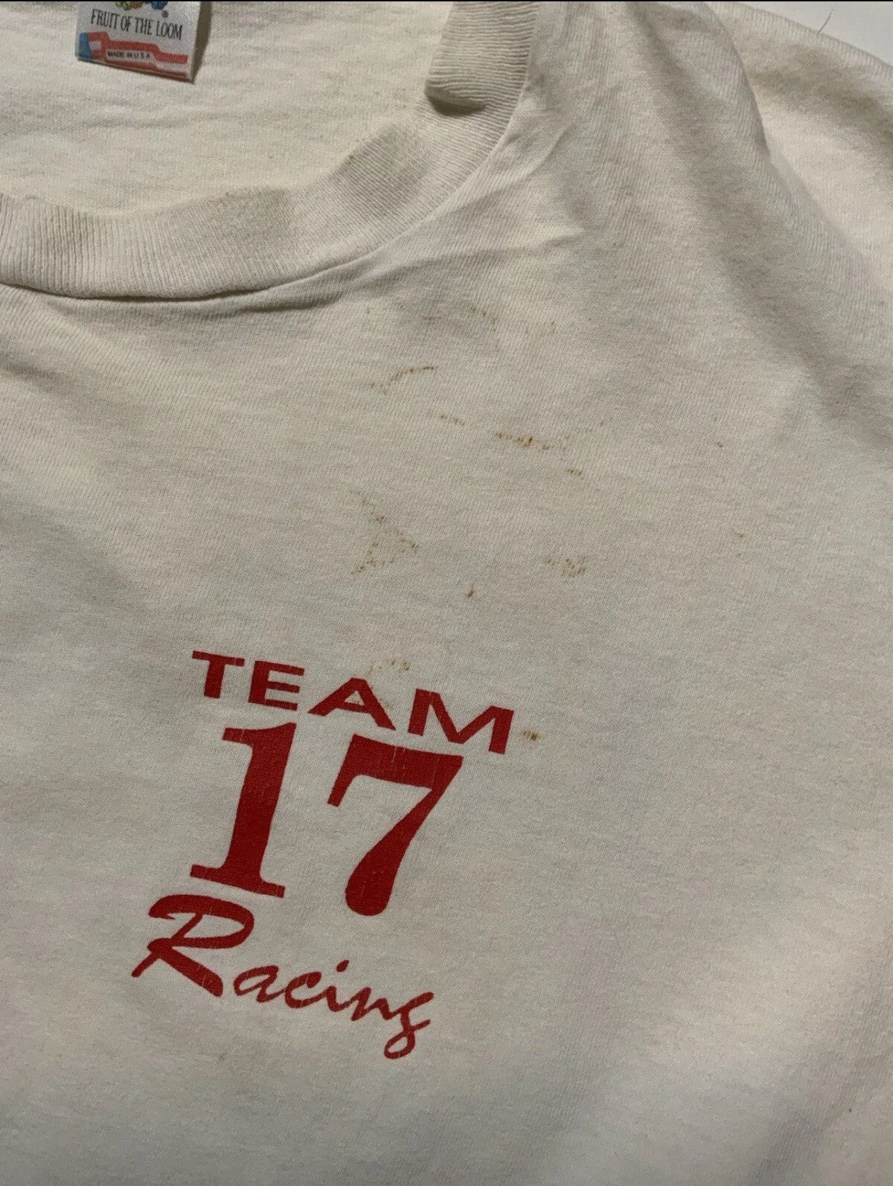 Vintage VTG 90s Billy Bell Autographed Team 17 Sprint Car T-Shirt Size US XL / EU 56 / 4 - 8 Thumbnail