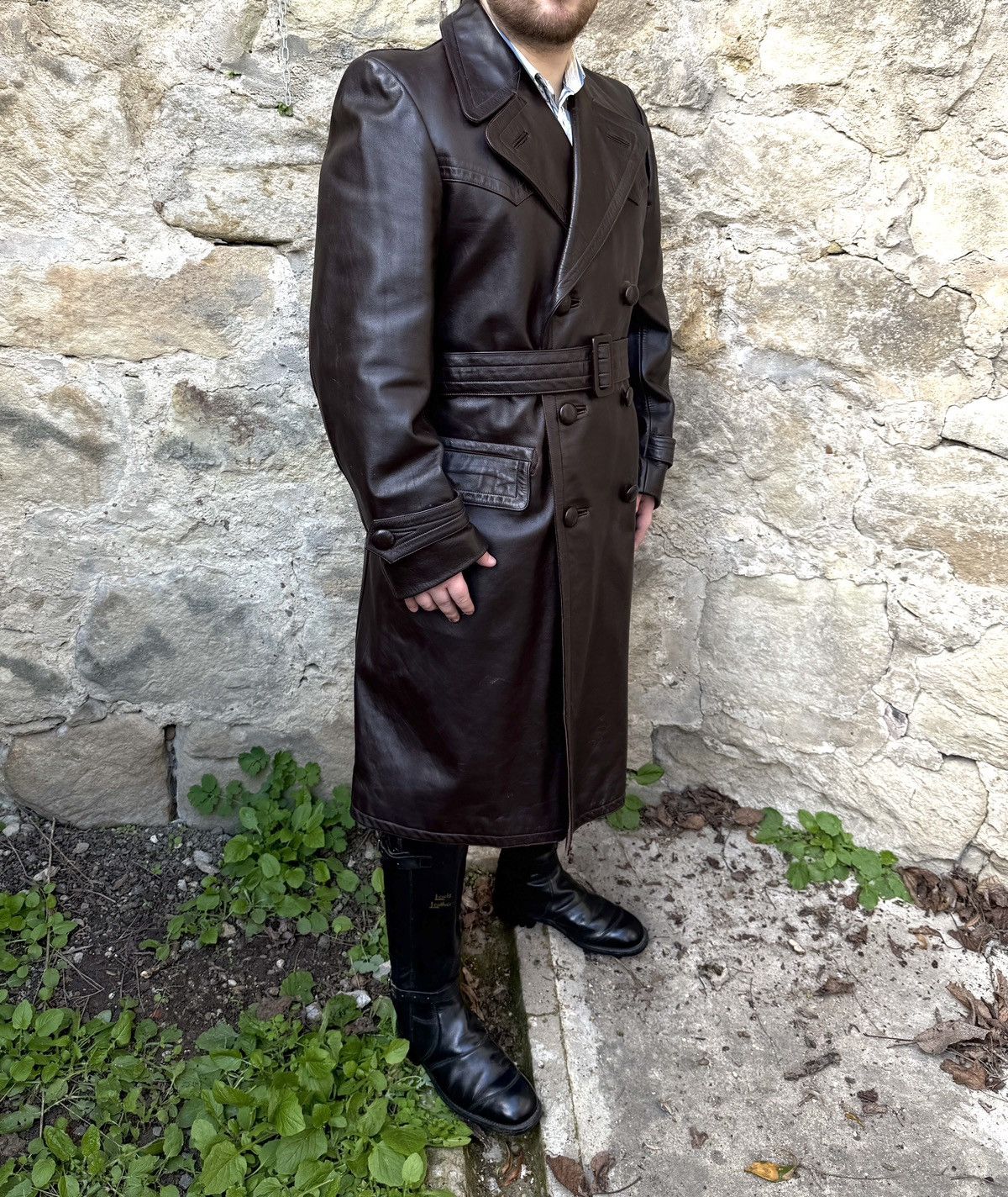 Vintage Retro Military WW2 German Luftwaffe Motorcycle Leather Coat Size US L / EU 52-54 / 3 - 2 Thumbnail