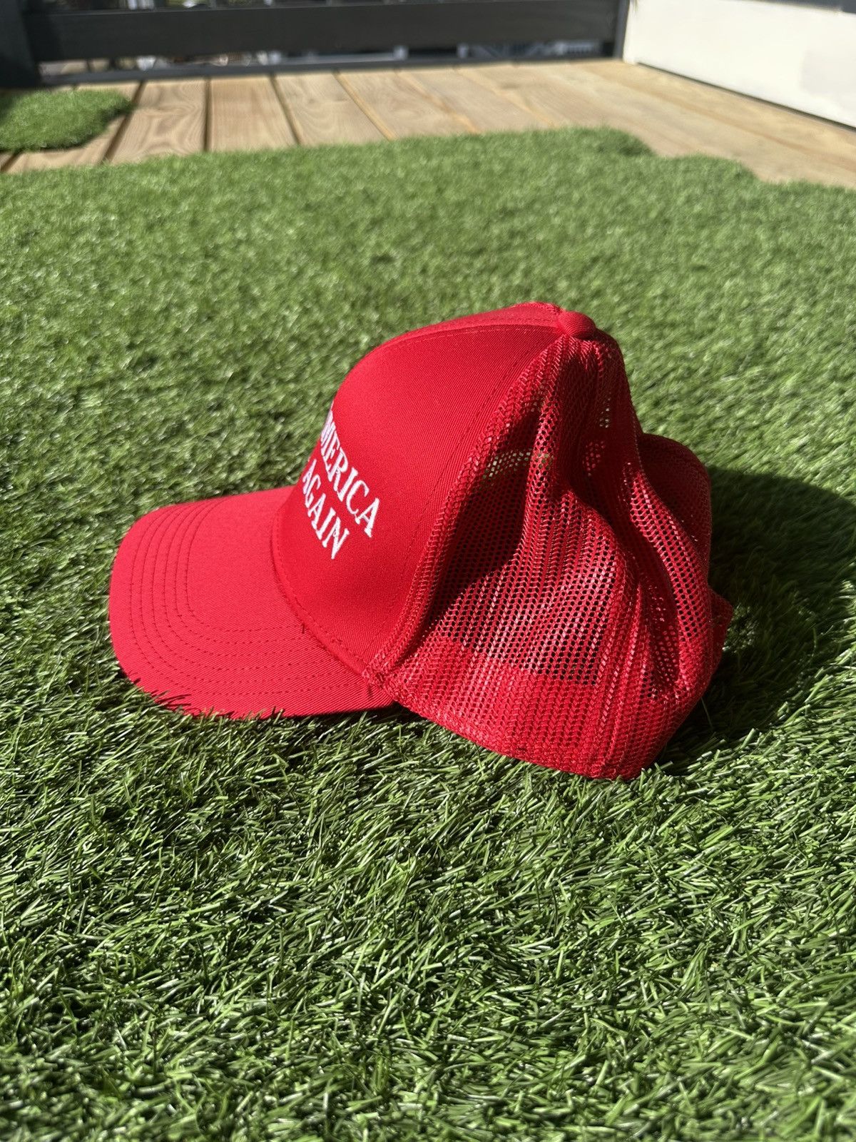 Other Donald Trump Maga Adjustable Red Trucker Hat Size ONE SIZE - 2 Thumbnail