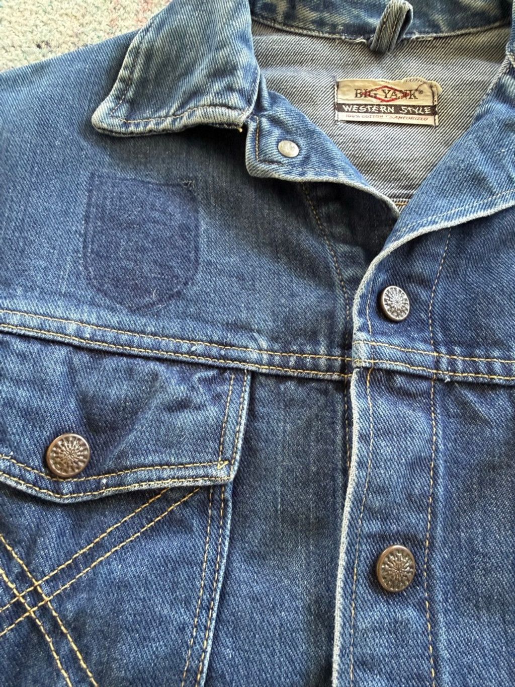 Vintage 60s Big Yank Selvedge Denim Trucker Jacket S Size US S / EU 44-46 / 1 - 3 Thumbnail