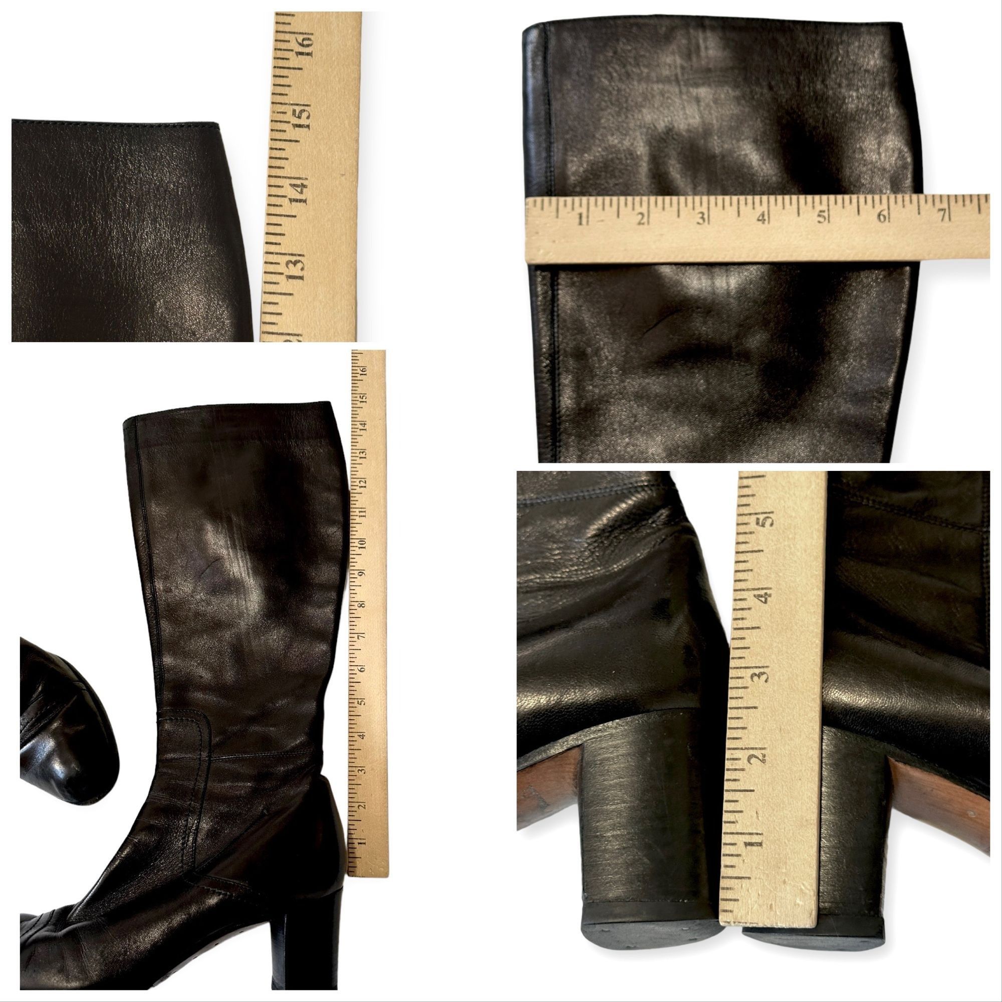 Costume National Vintage Costume National Black Knee high leather boots, Bloc Size US 8.5 / IT 38.5 - 13 Thumbnail