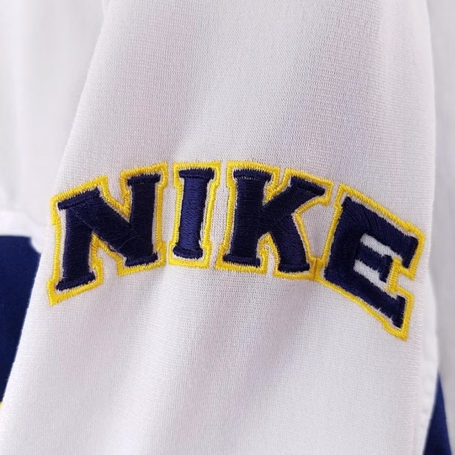 Nike VINTAGE Nike Jacket Mens Size S Blue 90s Jumbo Swoosh Spell Out White Tag Track jacket Size US S / EU 44-46 / 1 - 5 Thumbnail