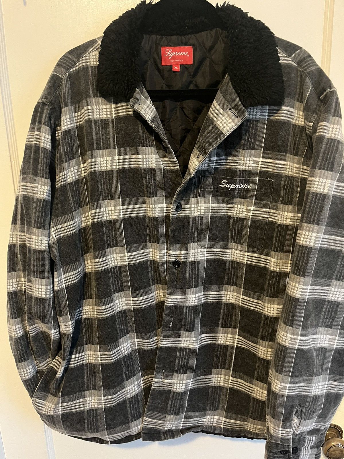 Supreme checkered jacket deals