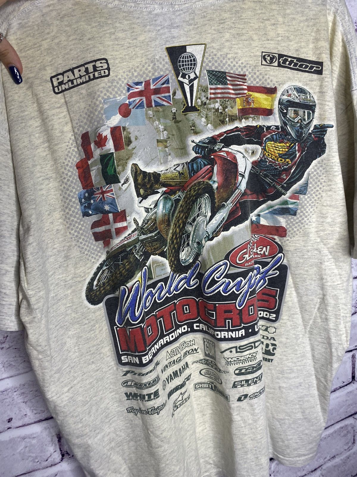 Vintage Motocross 2002 World Cup Overprint Logo Distressed Tee Size US XL / EU 56 / 4 - 6 Thumbnail