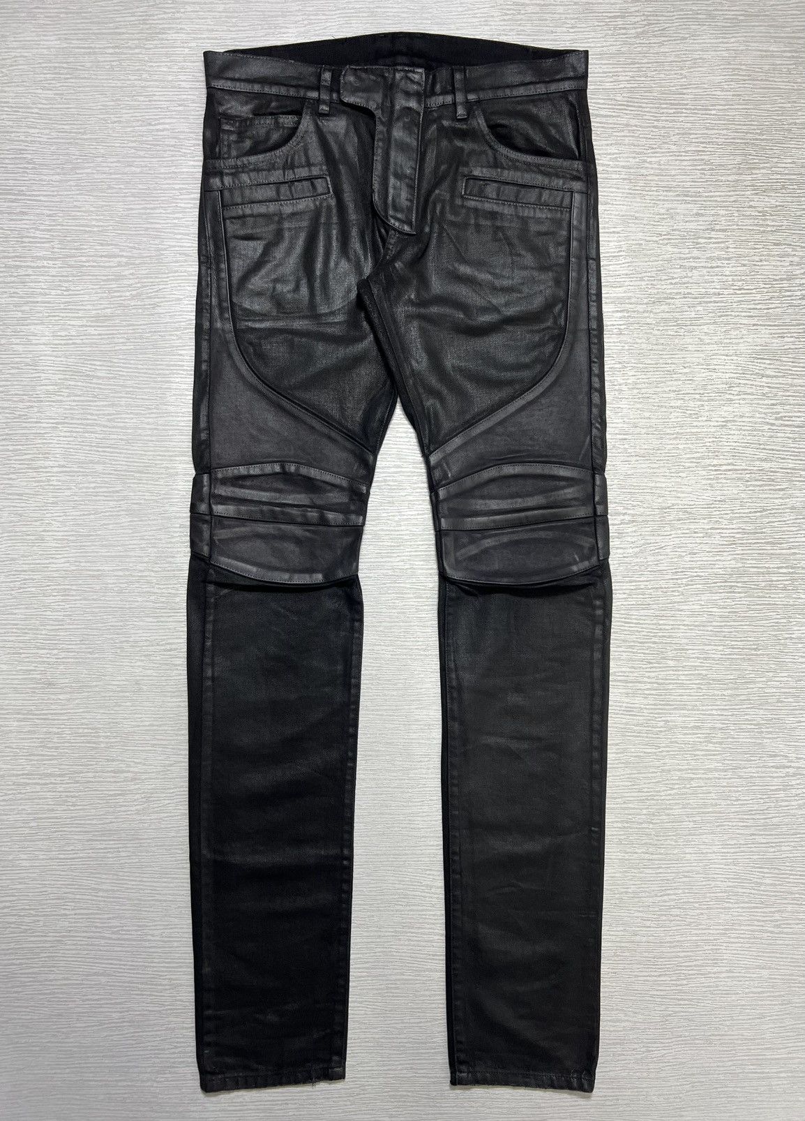 Balmain Balmain -Silver/Waxed coated jeans -AW12 Decarnin Re