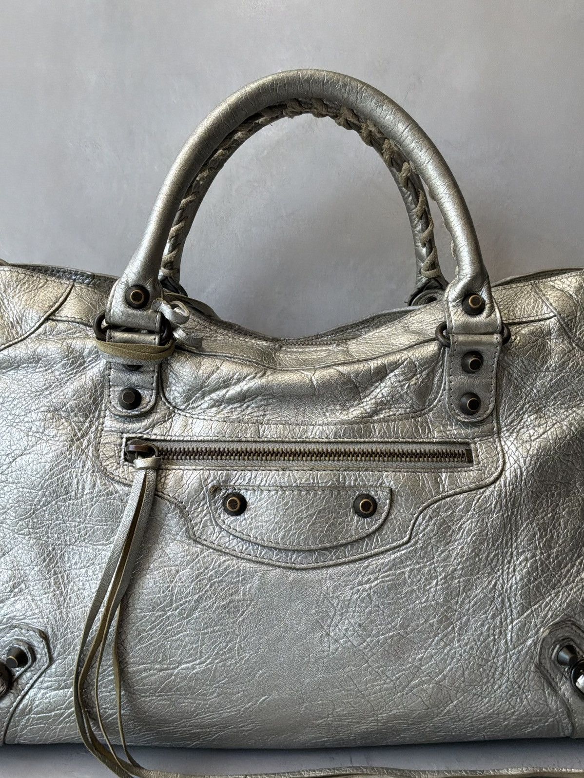 Balenciaga Balenciaga - Classic City - Metallic Silver Lambskin Bag Size ONE SIZE - 5 Thumbnail