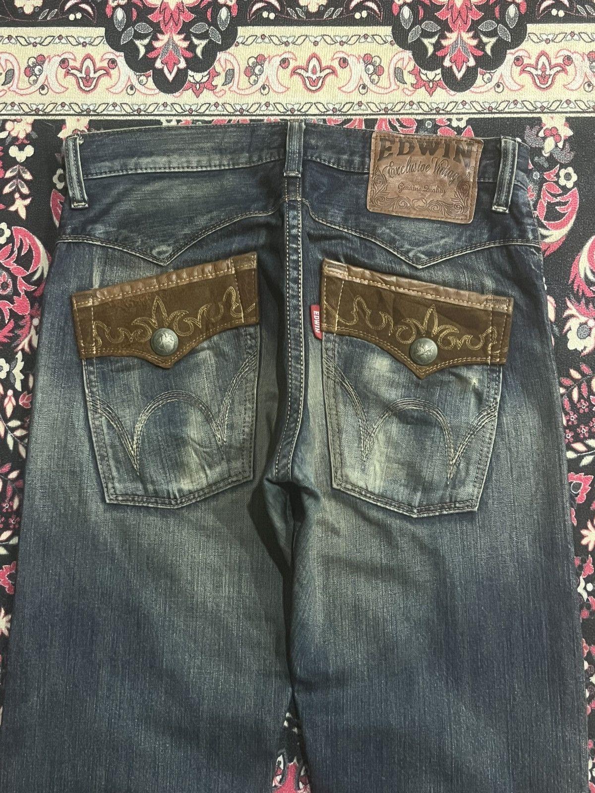 Edwin Edwin XVS Rusty Faded Washed Distressed Straight Leg Jeans Size US 30 / EU 46 - 7 Thumbnail