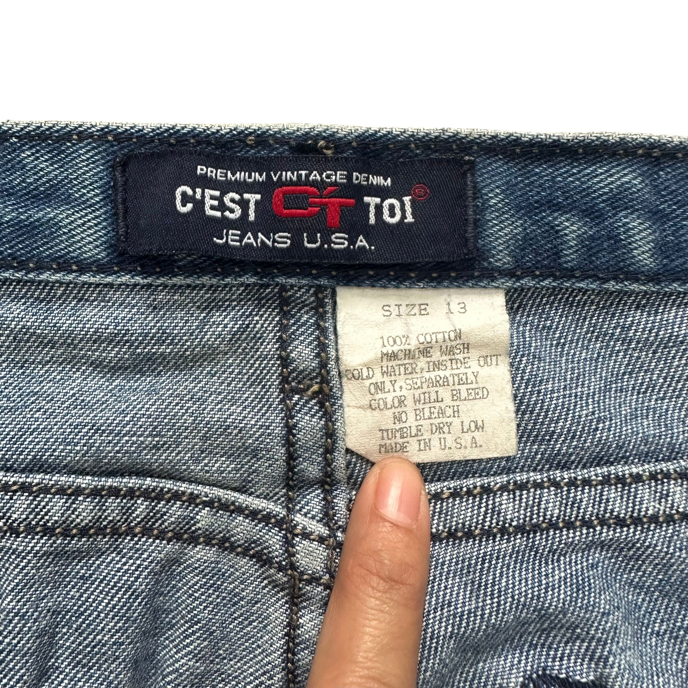 Vintage C'EST TOI JEANS USA BEADED JEANS STRAIGHT CUT #8859-032 Size 32" / US 10 / IT 46 - 8 Thumbnail