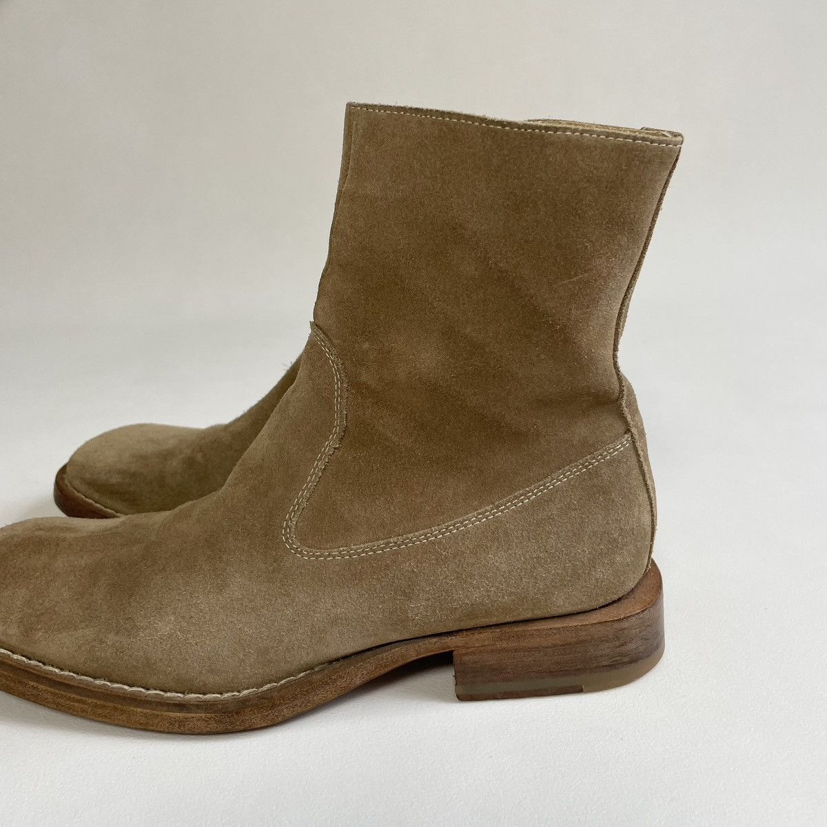 Ann Demeulemeester Tan Suede Square Toe Boots Size US 9 / IT 39 - 10 Thumbnail