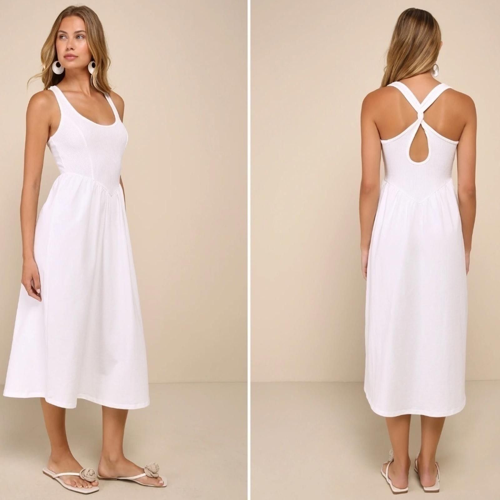 Lulus LULU's Casual Summer Bridal Brunch Honeymoon Midi Dress Size M / US 6-8 / IT 42-44 - 3 Thumbnail