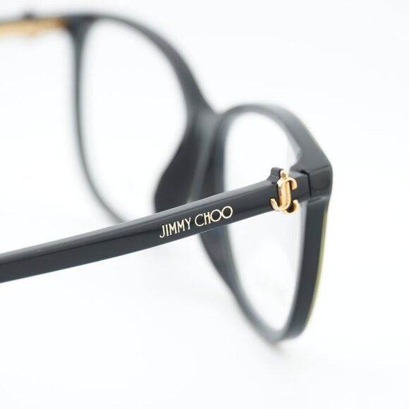 Jimmy Choo Jimmy Choo JC308 0DXF 00 Eyeglasses Shiny Black/Gold 54mm Size ONE SIZE - 6 Thumbnail
