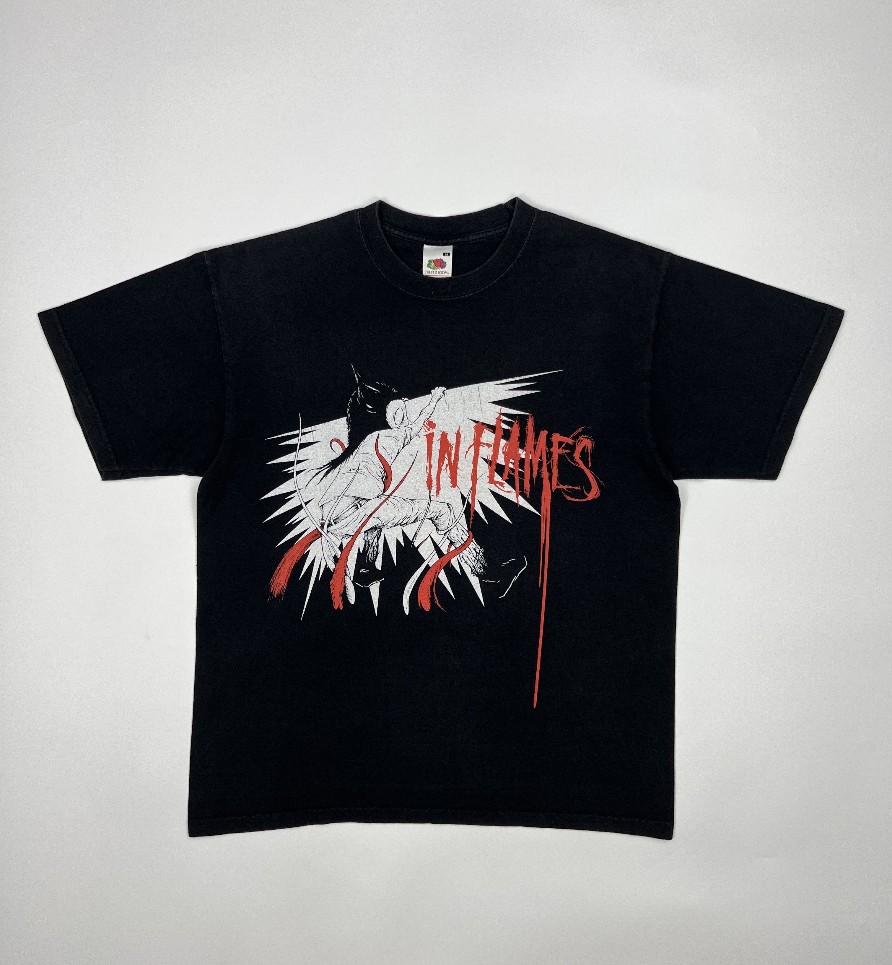 Band Tees × Vintage Y2K In Flames Band Graphic Printed Tee Size US S / EU 44-46 / 1 - 3 Thumbnail