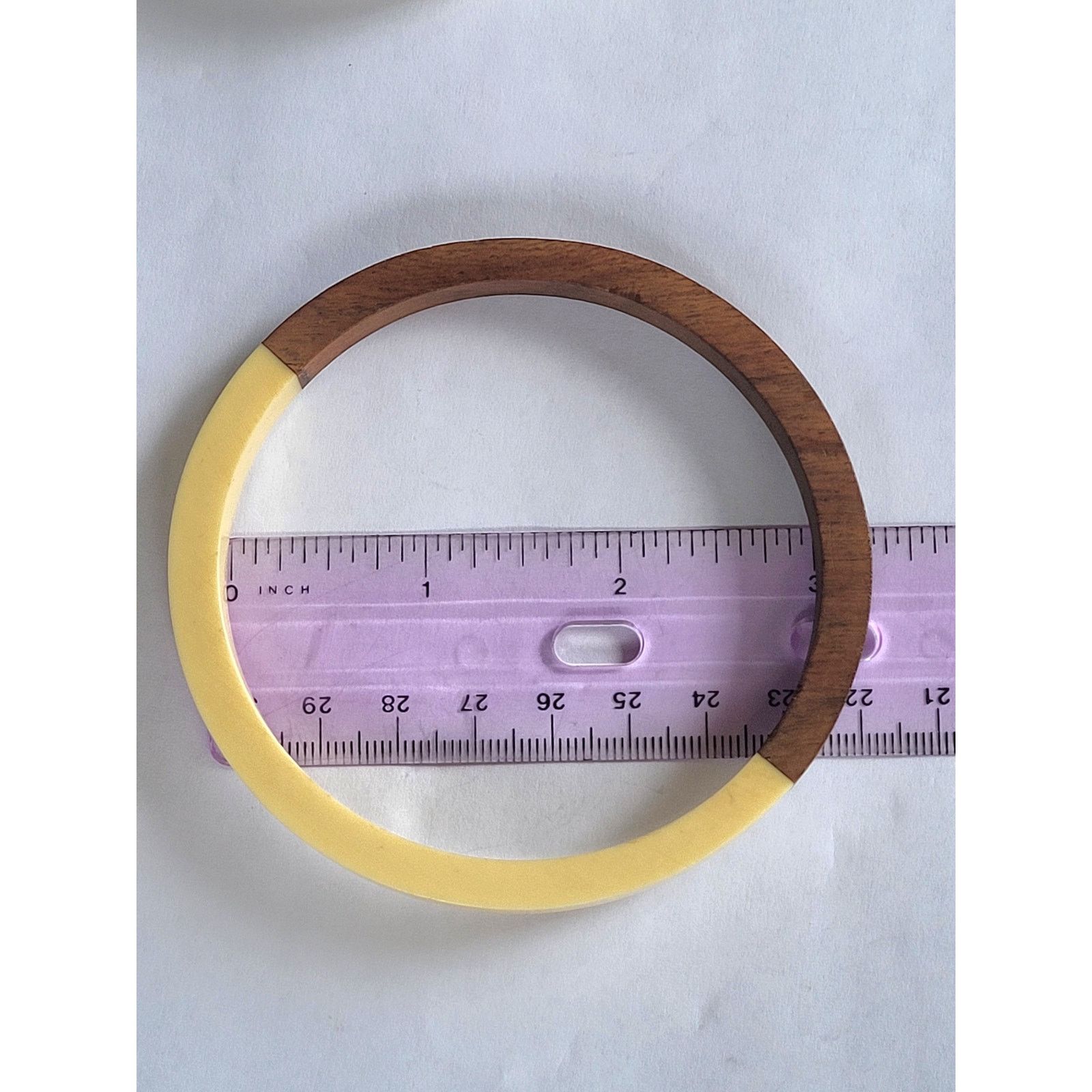 Other Wood Bangle Duo Lucite Black White Lot of 2 Bracelets Size ONE SIZE - 7 Thumbnail