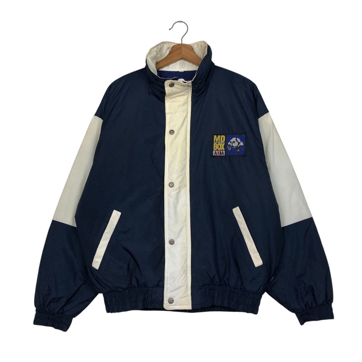 Japanese Brand 📌Vintage Bomber Jacket Sportswear Md Box Axia Big Logo Size US L / EU 52-54 / 3 - 2 Thumbnail