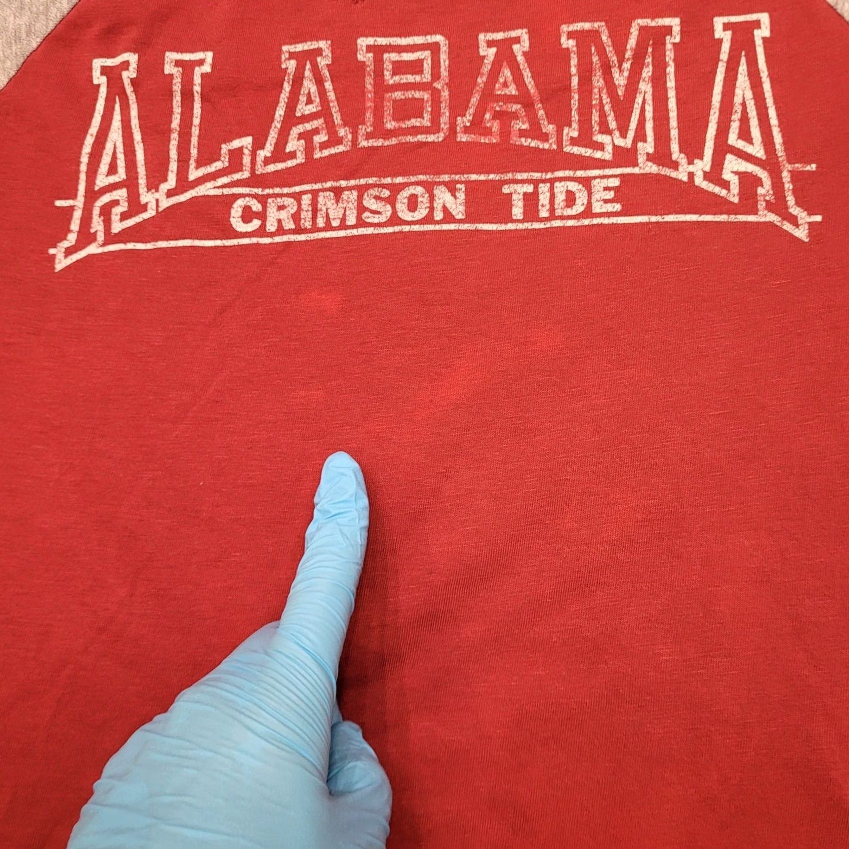 Vintage VTG 80s Alabama Crimson Tide T-Shirt Mens XS Womens S Raglan - Artex Tee, Red, 50/50, Single Stitch, USA Made, 80s Football College Shirt Size XS / US 0-2 / IT 36-38 - 4 Thumbnail